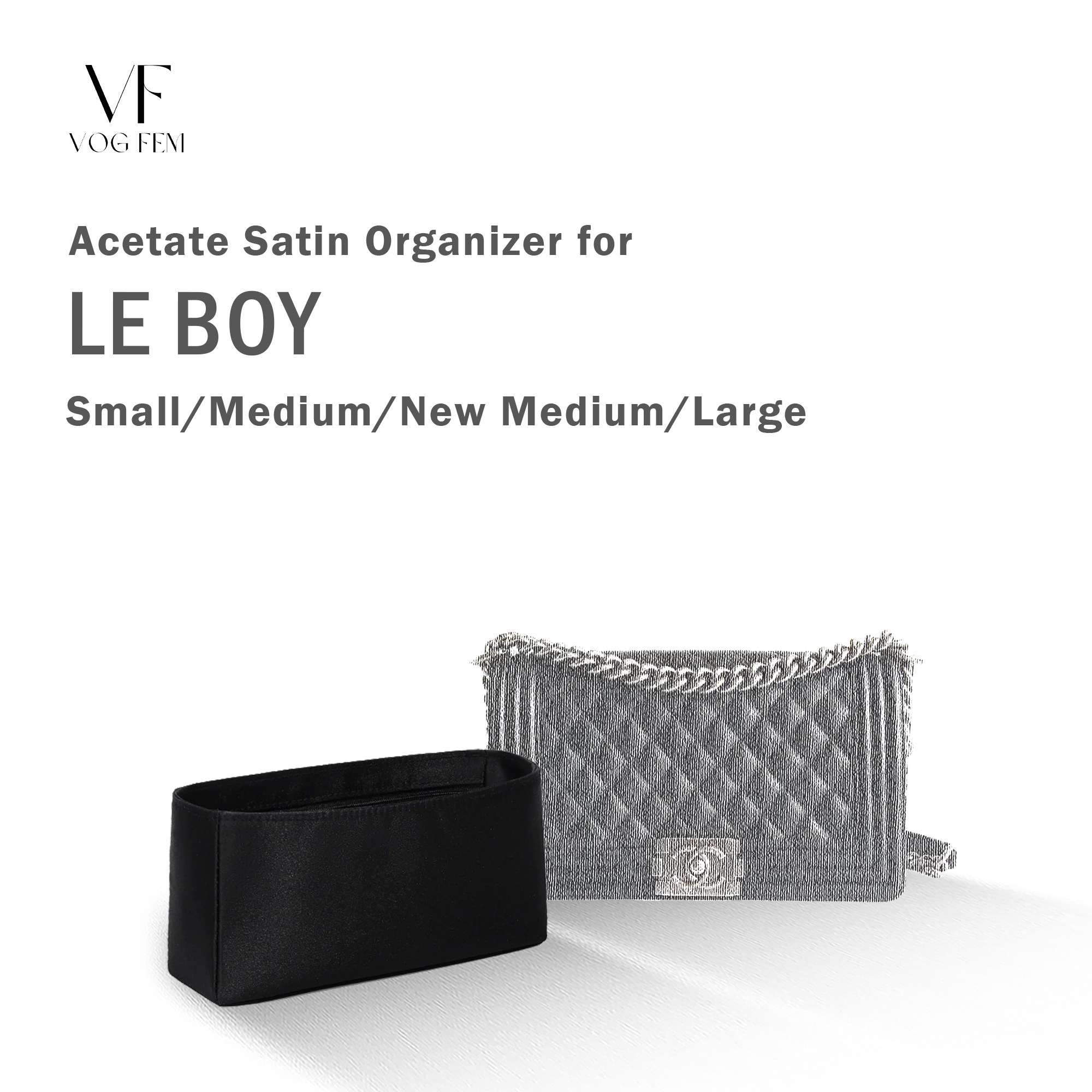 Acetate Satin Organizer for Chanel - Le Boy