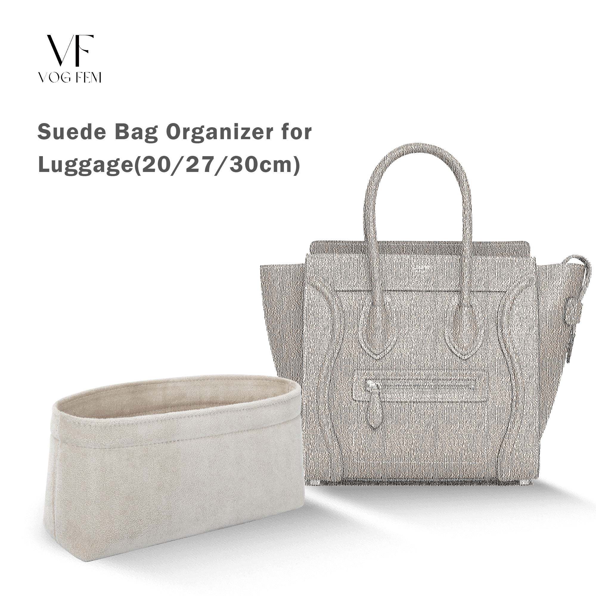 Suede Bag Organizer for CELINE - Luggage Bag - VogFem