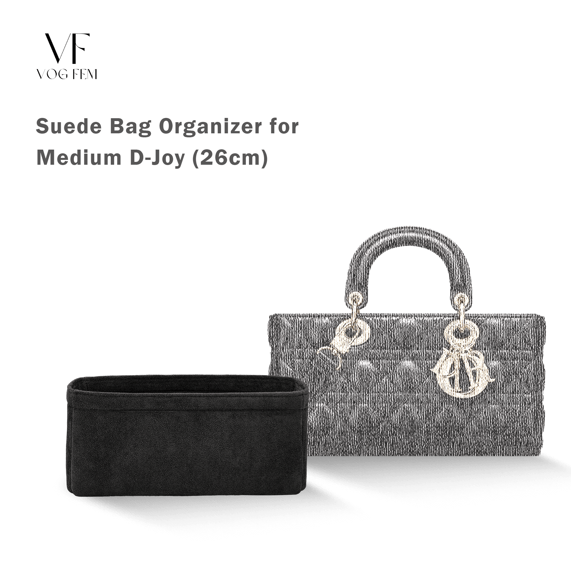 Suede Bag Organizer for Dior - Medium D-Joy - VogFem