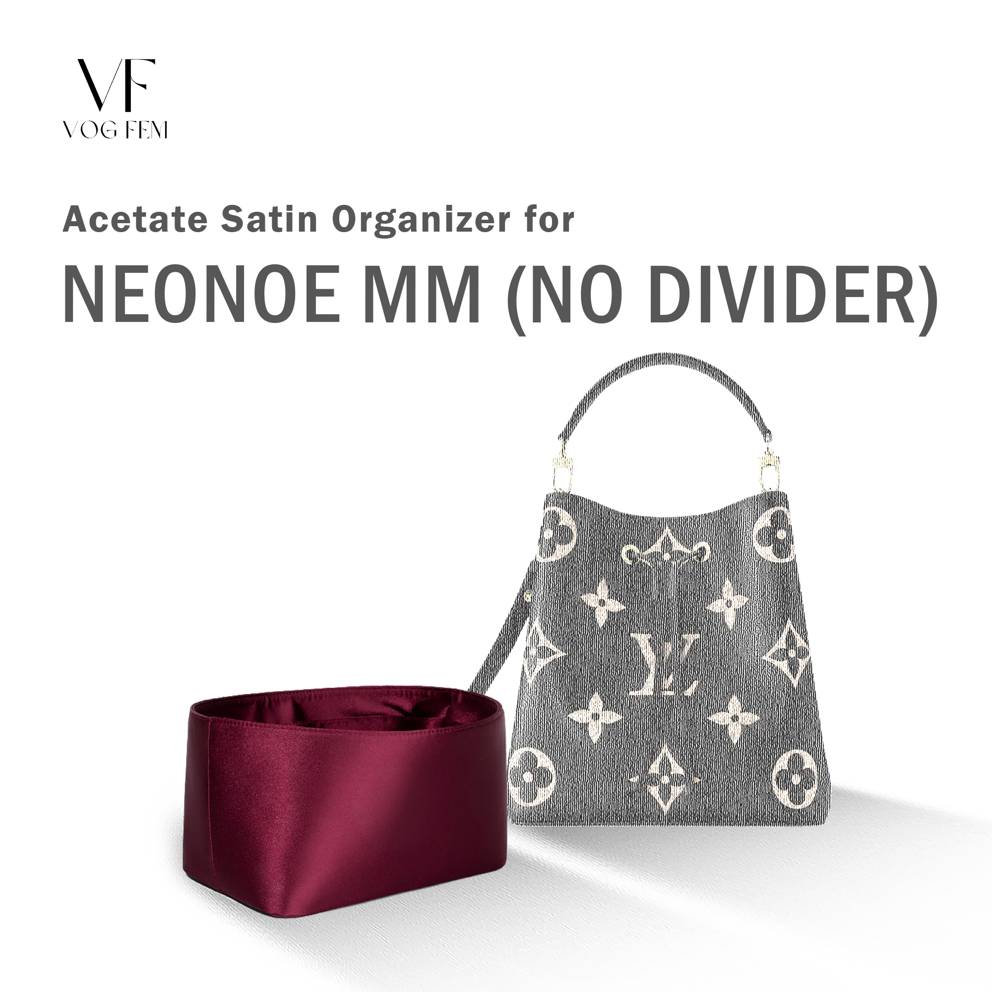 Acetate Satin Organizer for LV - NeoNoe MM (No Divider)