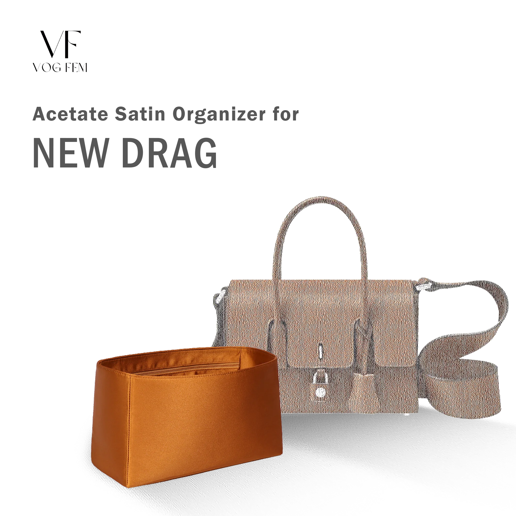 Acetate Satin Organizer for Hermes - New Drag