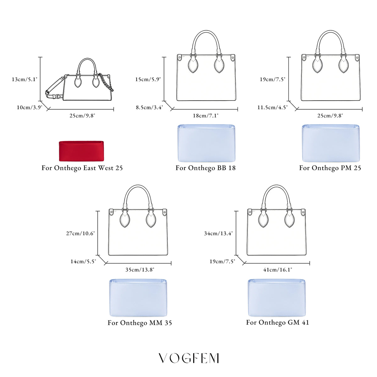 Acetate Satin Organizer for LV - Onthego
