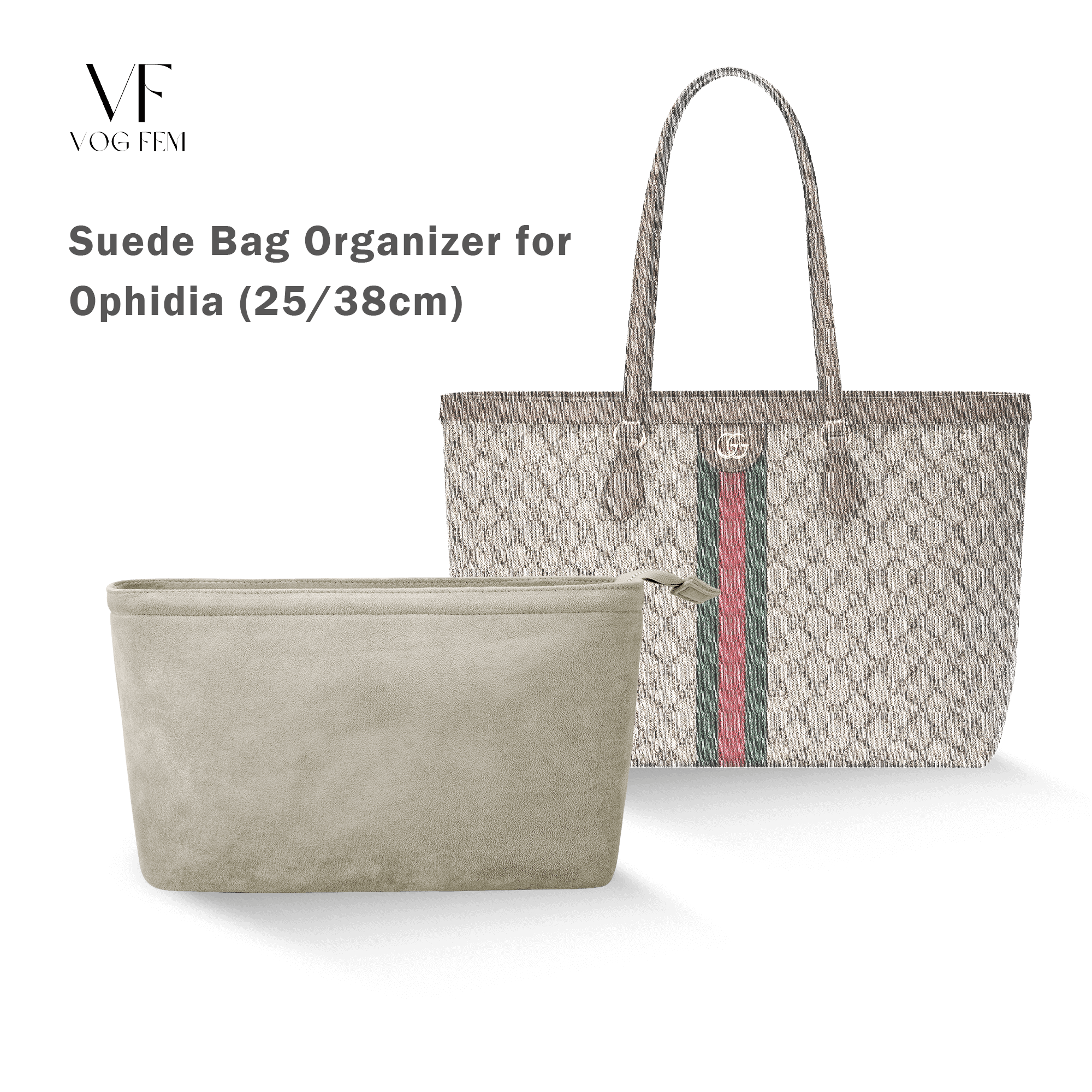 Suede Bag Organizer for Gucci - Ophidia GG Tote - VogFem