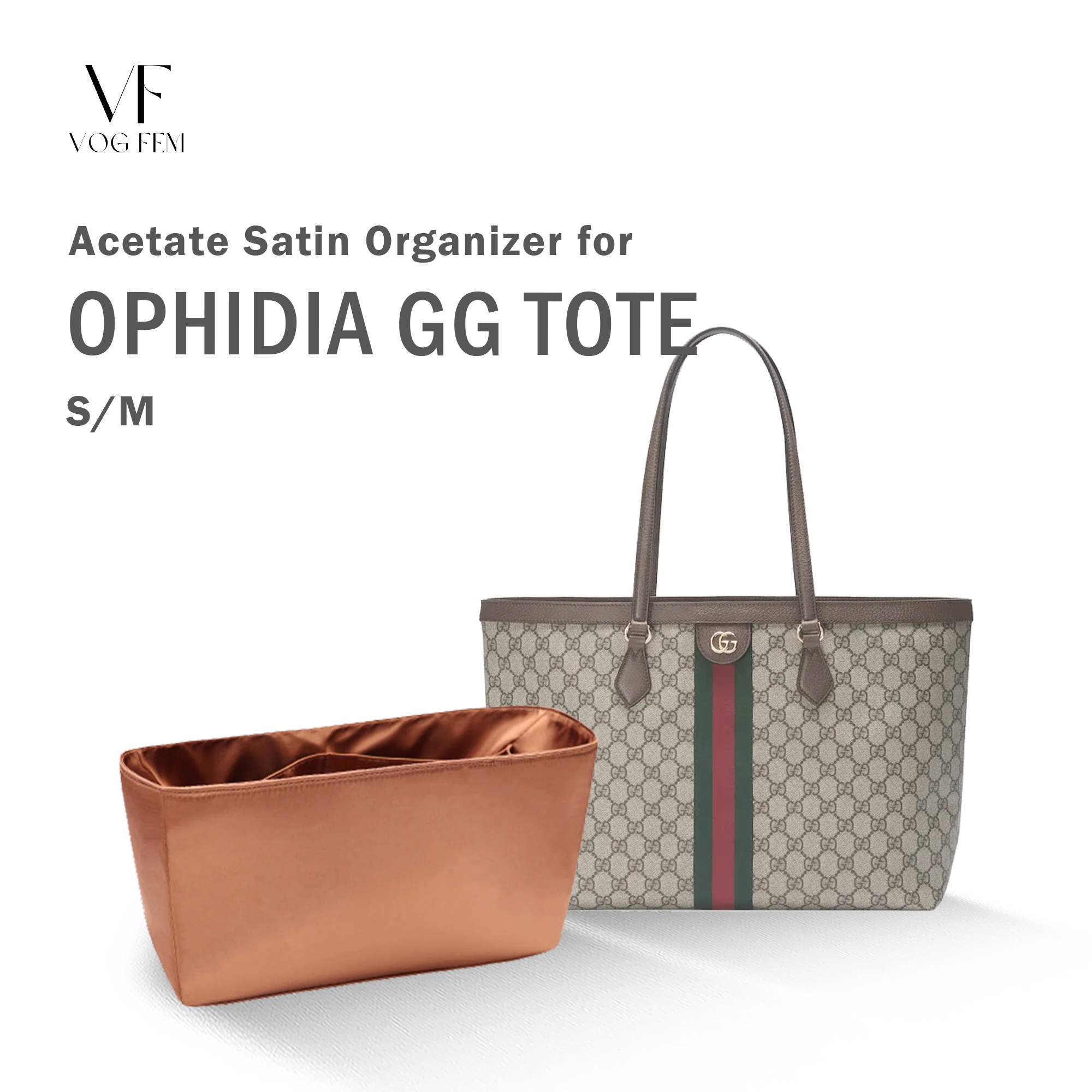 Acetate Satin Organizer for Gucci - Ophidia GG Tote