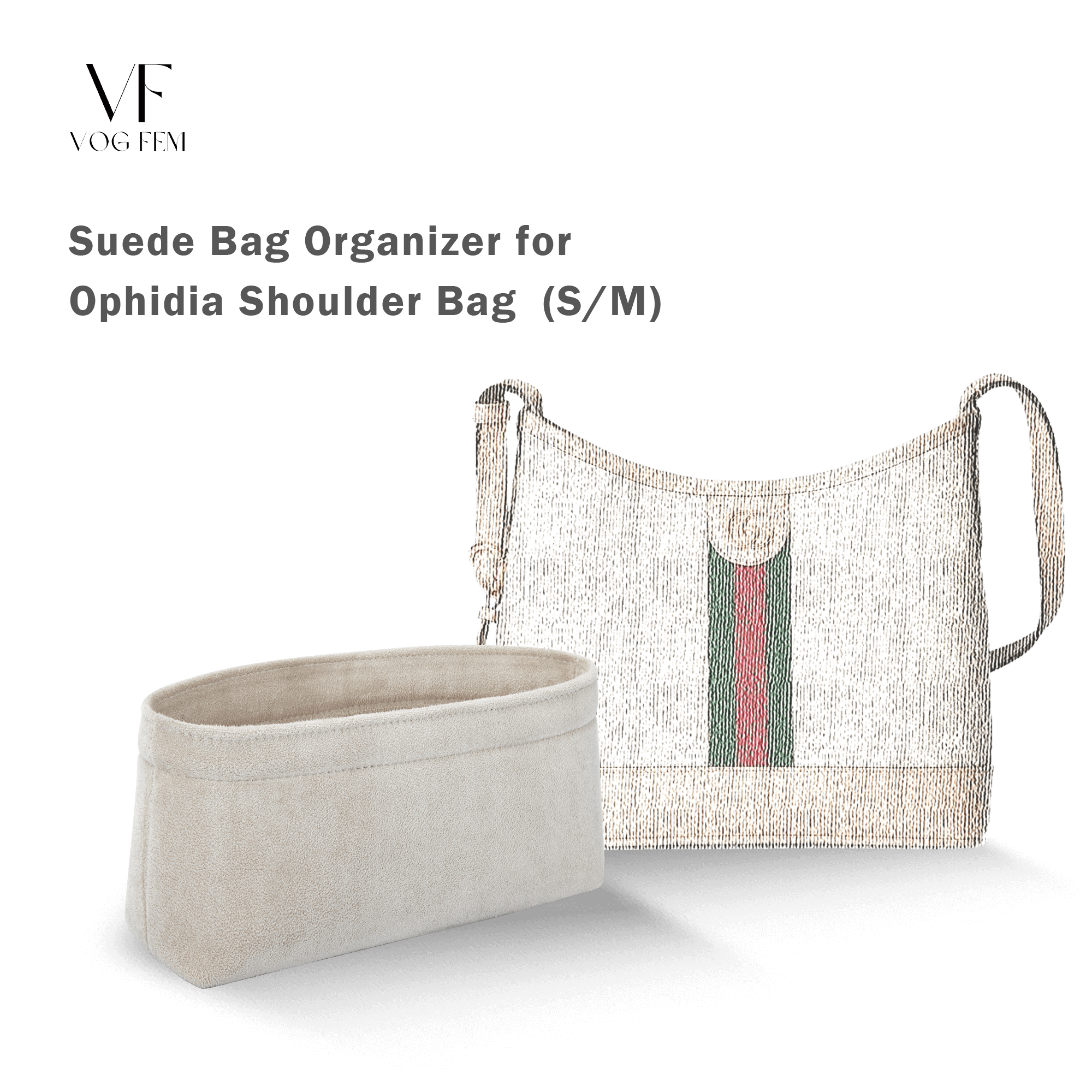 Suede Bag Organizer for Gucci - Ophidia Shoulder Bag - VogFem