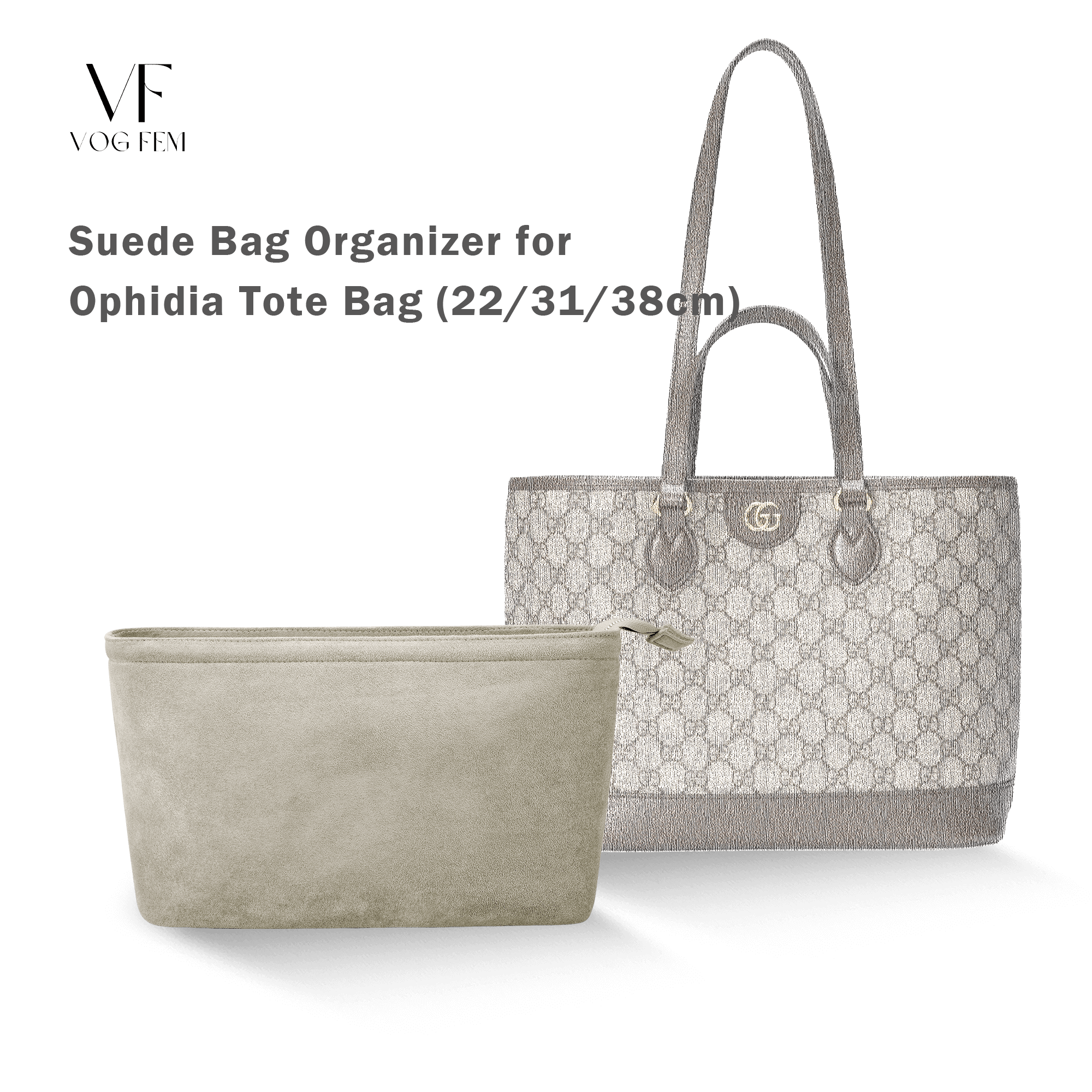 Suede Bag Organizer for Gucci - Ophidia Tote Bag - VogFem