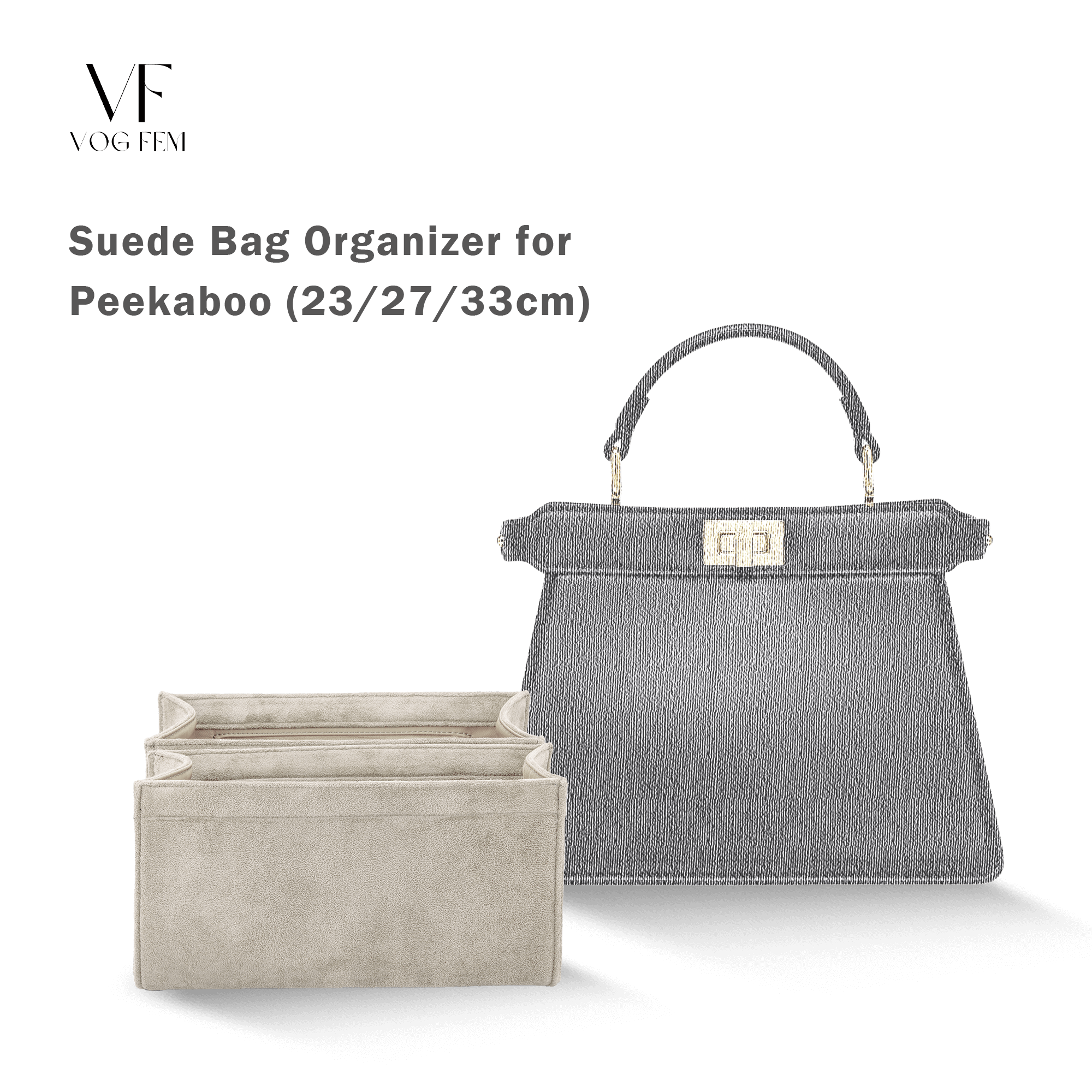 Suede Bag Organizer for FENDI - Peekaboo - VogFem
