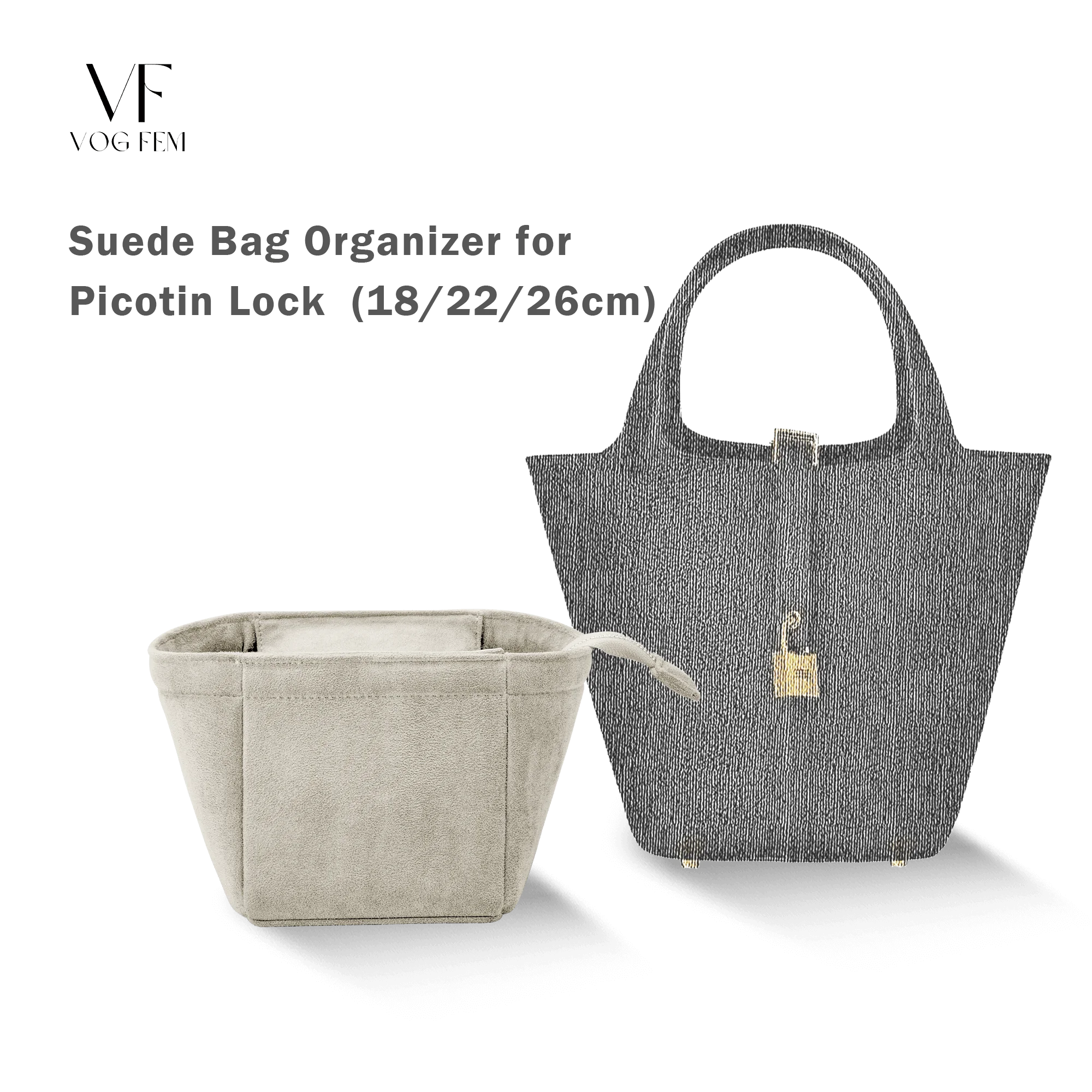 Suede Bag Organizer for HERMES - Picotin Lock