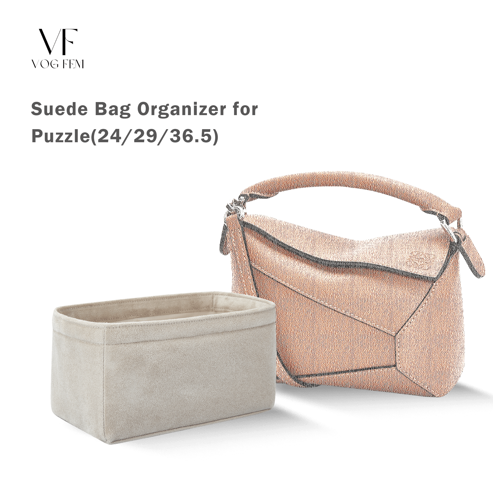Suede Bag Organizer for LOEWE - Puzzle - VogFem