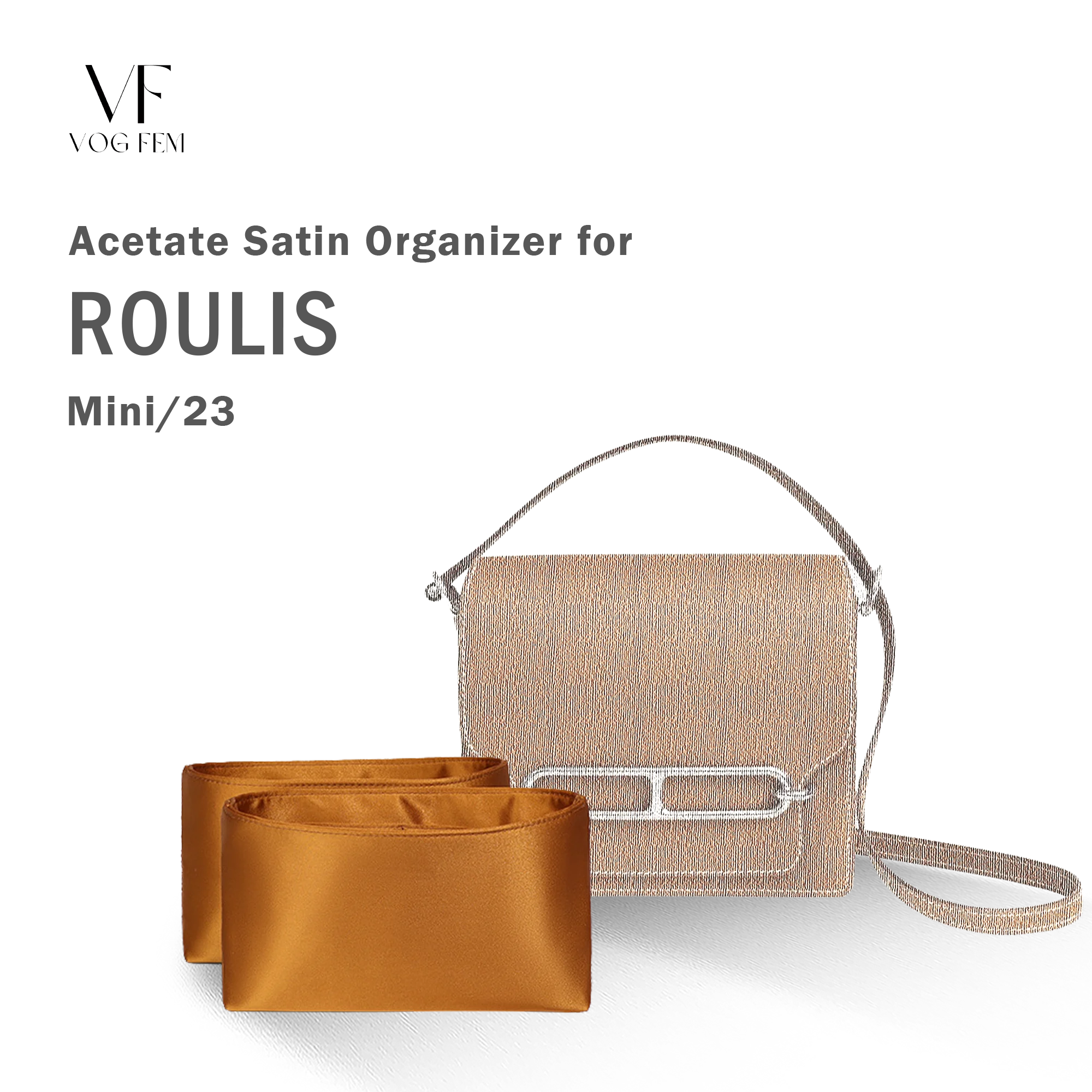 Acetate Satin Organizer for Hermes - Roulis