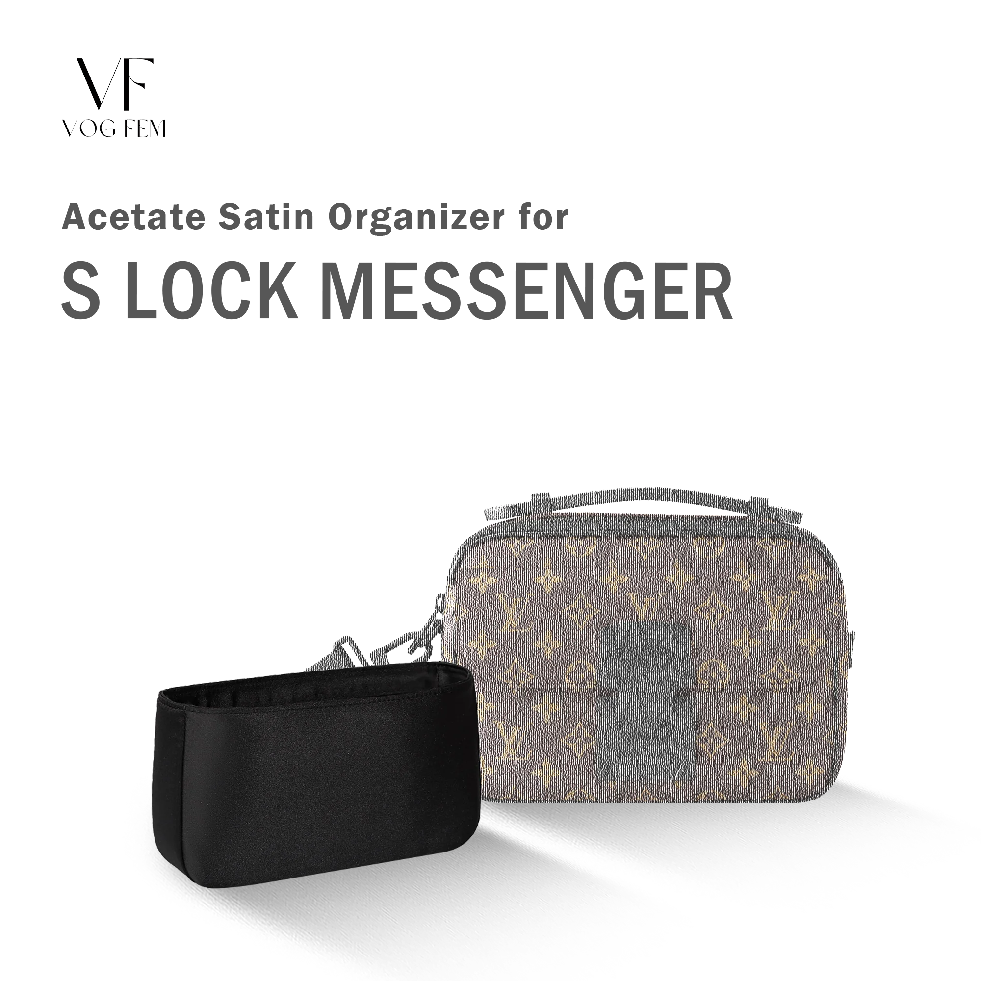 Acetate Satin Organizer for LV - S Lock Messenger