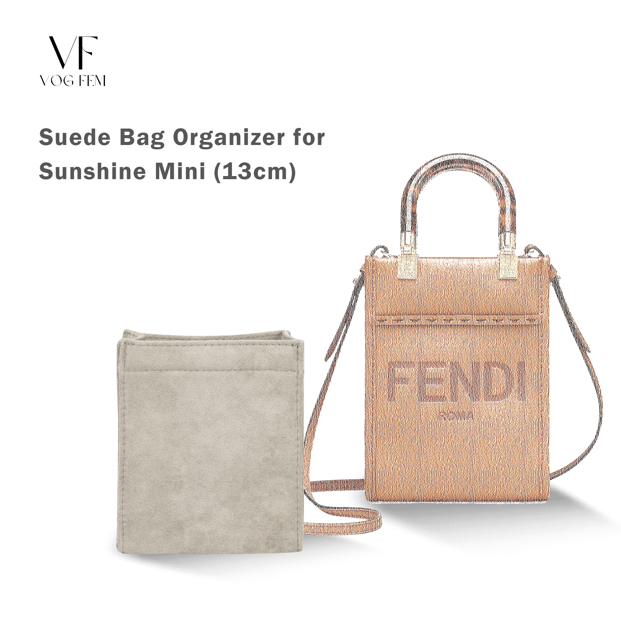 Suede Bag Organizer for FENDI - Sunshine Mini - VogFem