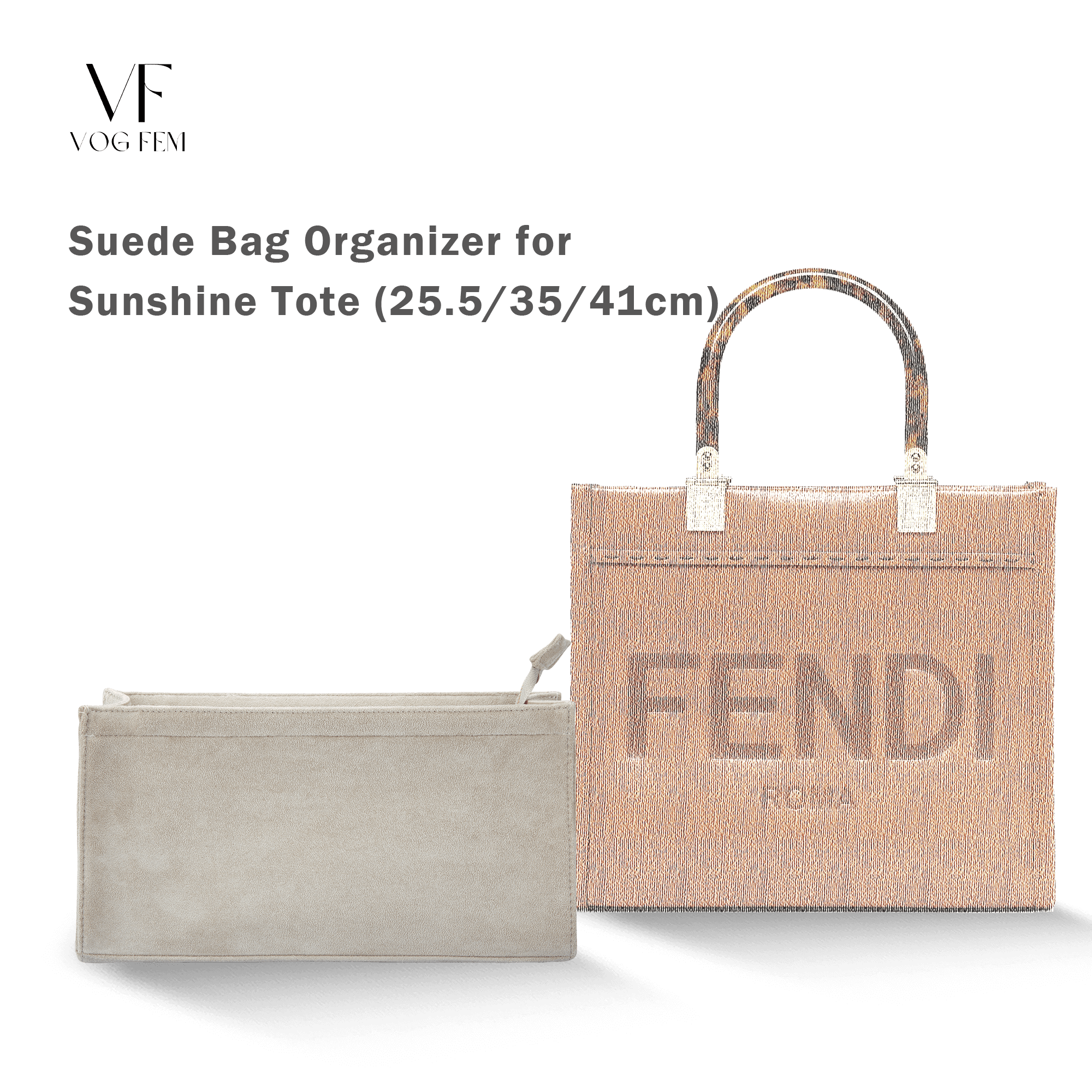 Suede Bag Organizer for FENDI - Sunshine Tote - VogFem