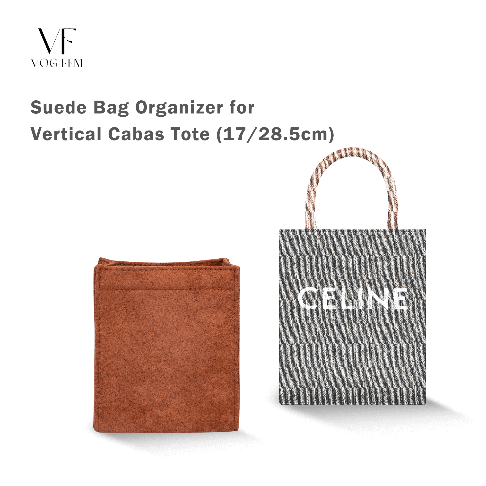 Suede Bag Organizer for CELINE - Vertical Cabas Tote - VogFem