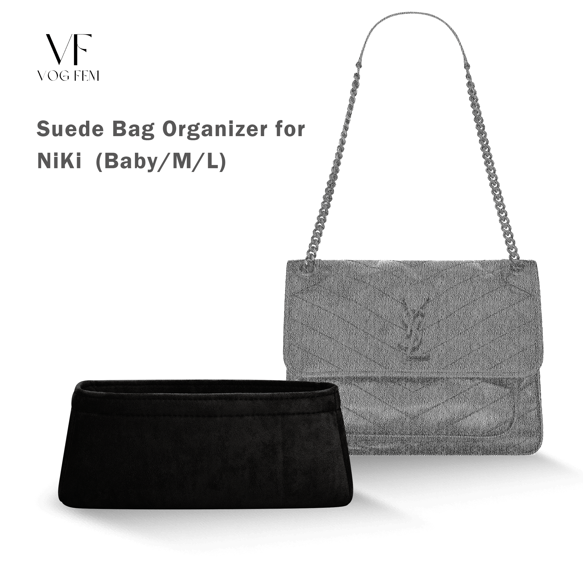 Suede Bag Organizer for YSL - NiKi - VogFem