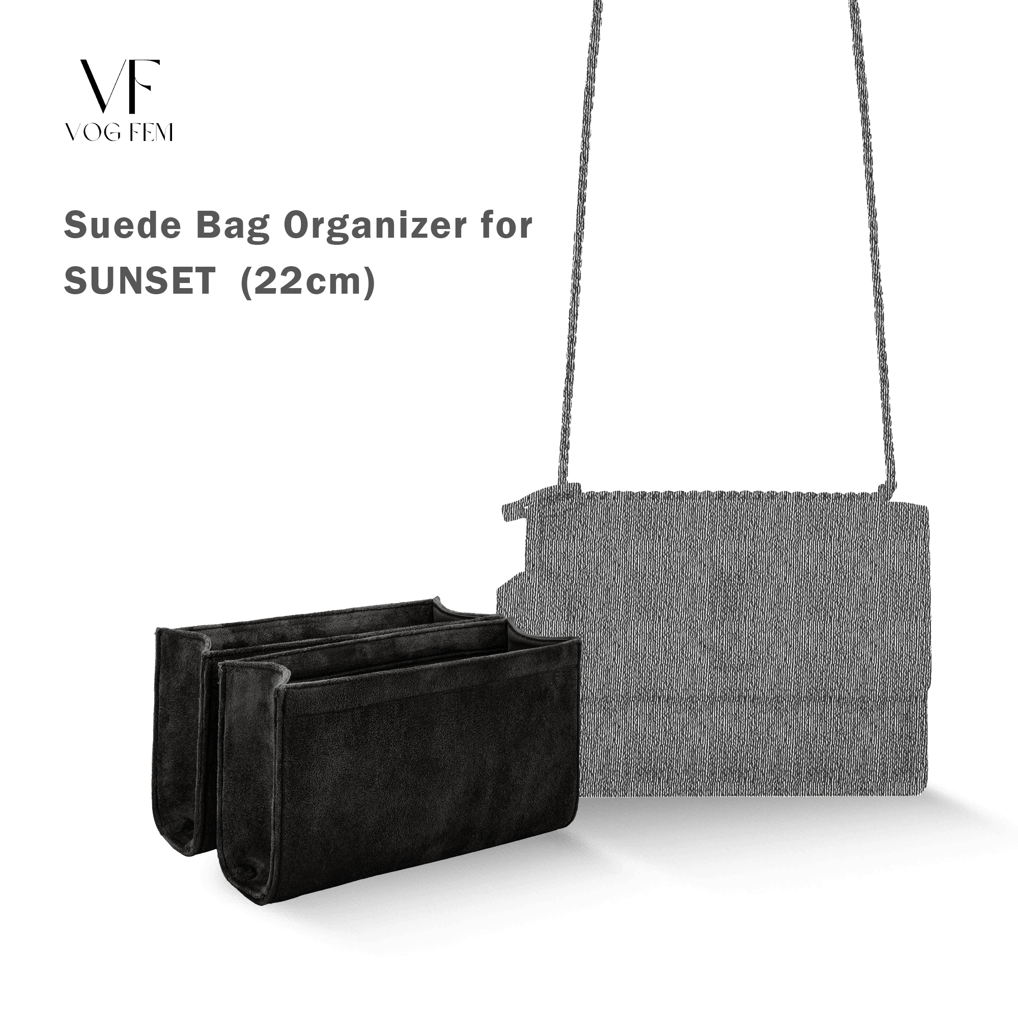 Suede Bag Organizer for YSL - SUNSET - VogFem