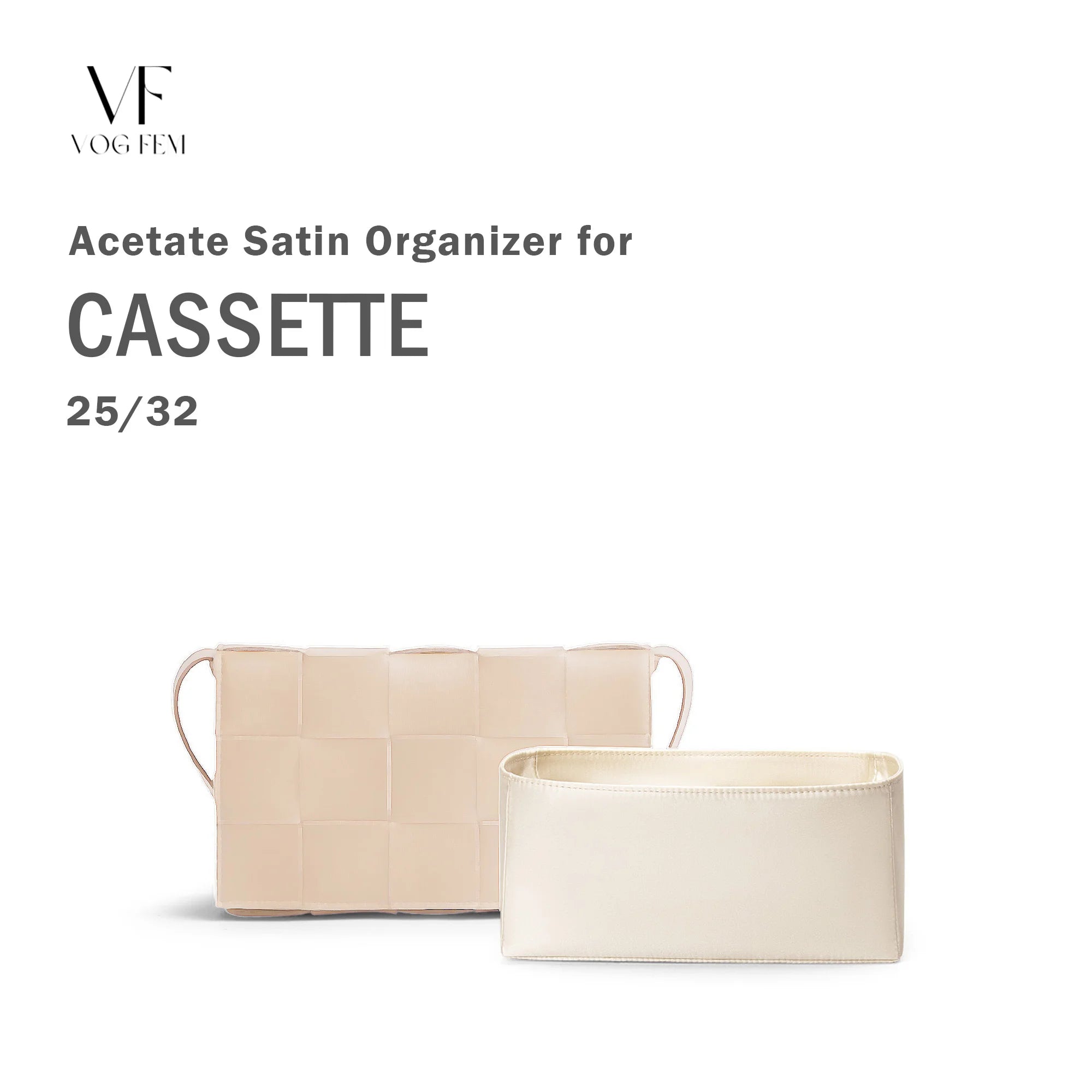Acetate Satin Organizer for Bottega Veneta Cassette