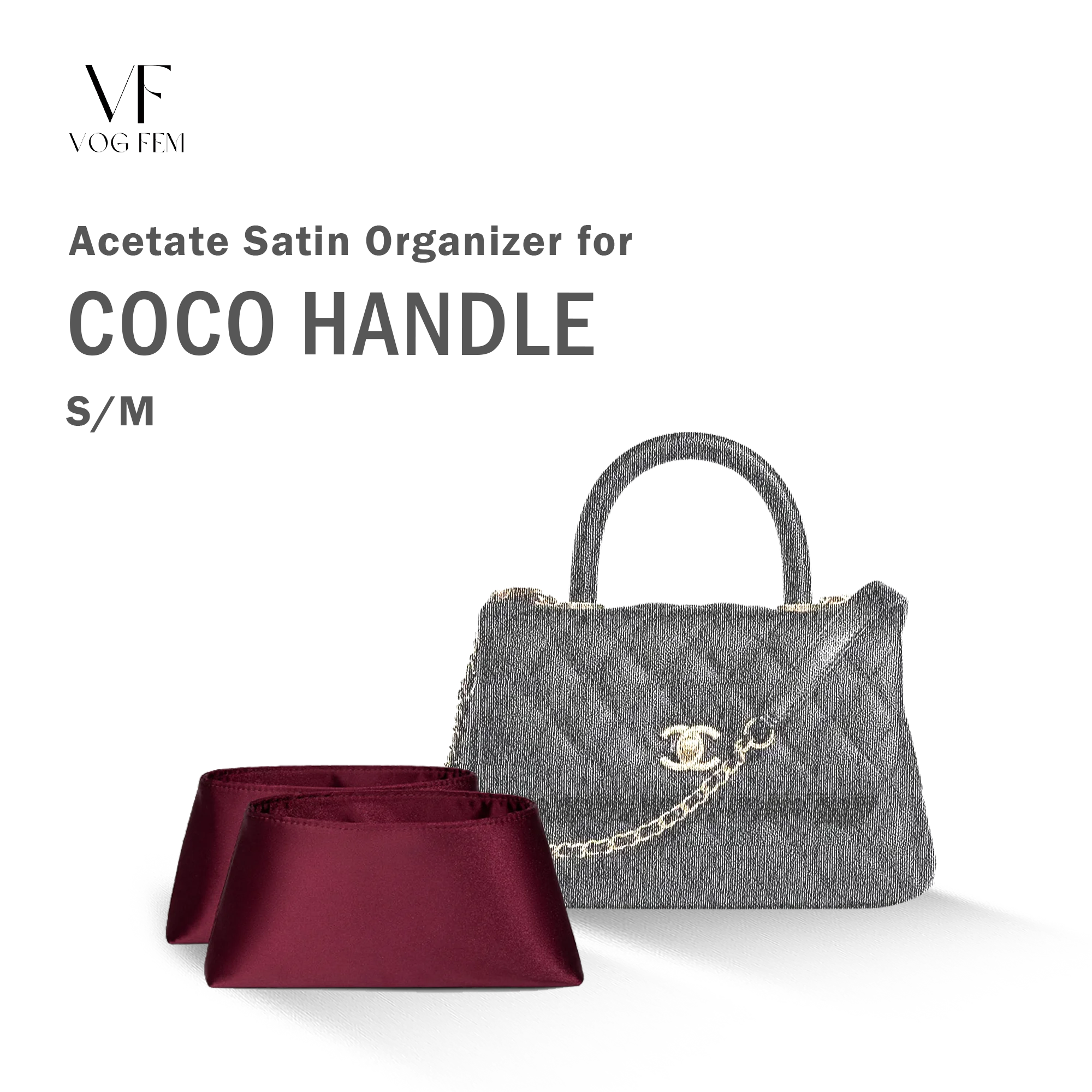 Acetate Satin Organizer for Chanel - Coco Handle