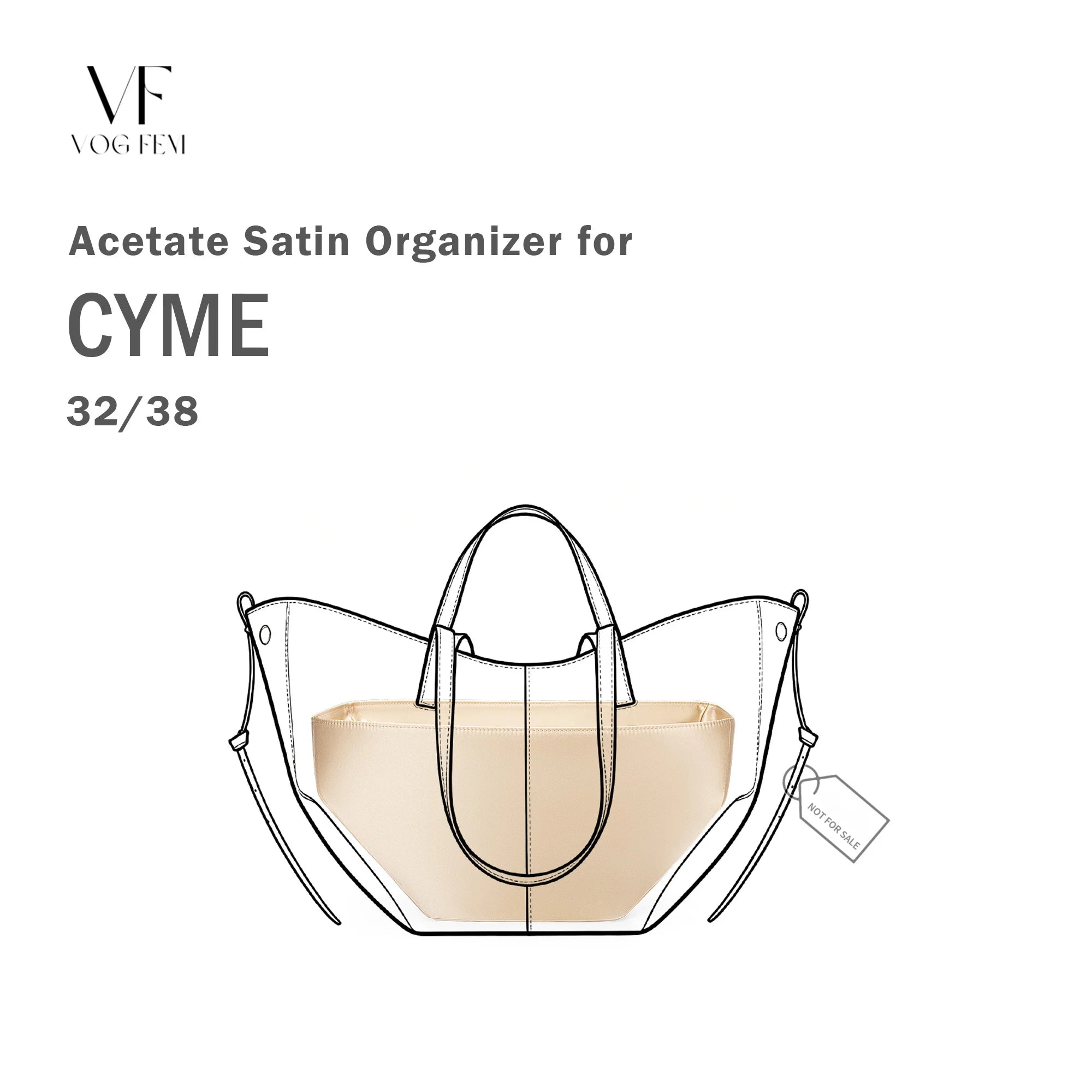 Acetate Satin Organizer for Polene CYME