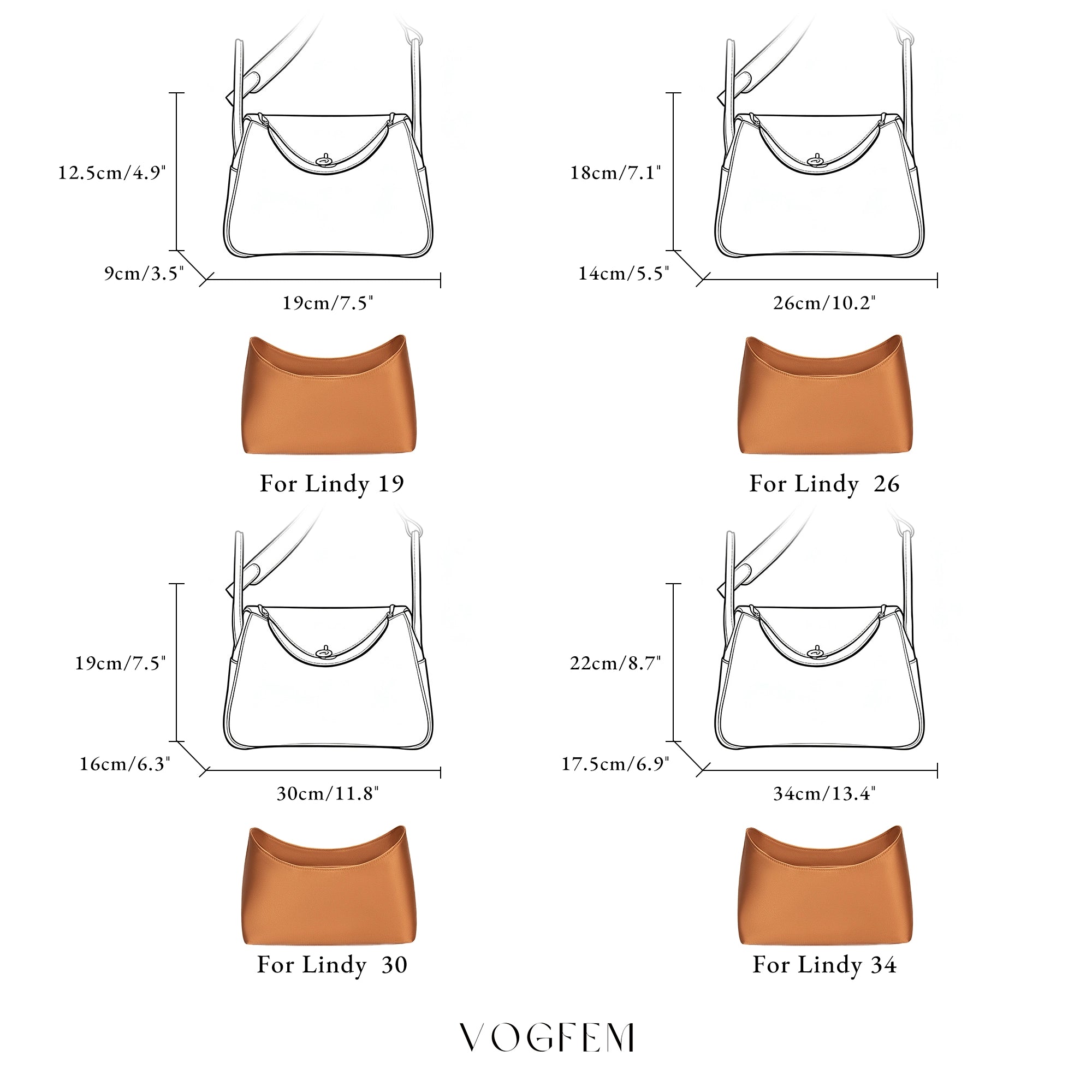 Acetate Satin Organizer for Hermes - Lindy
