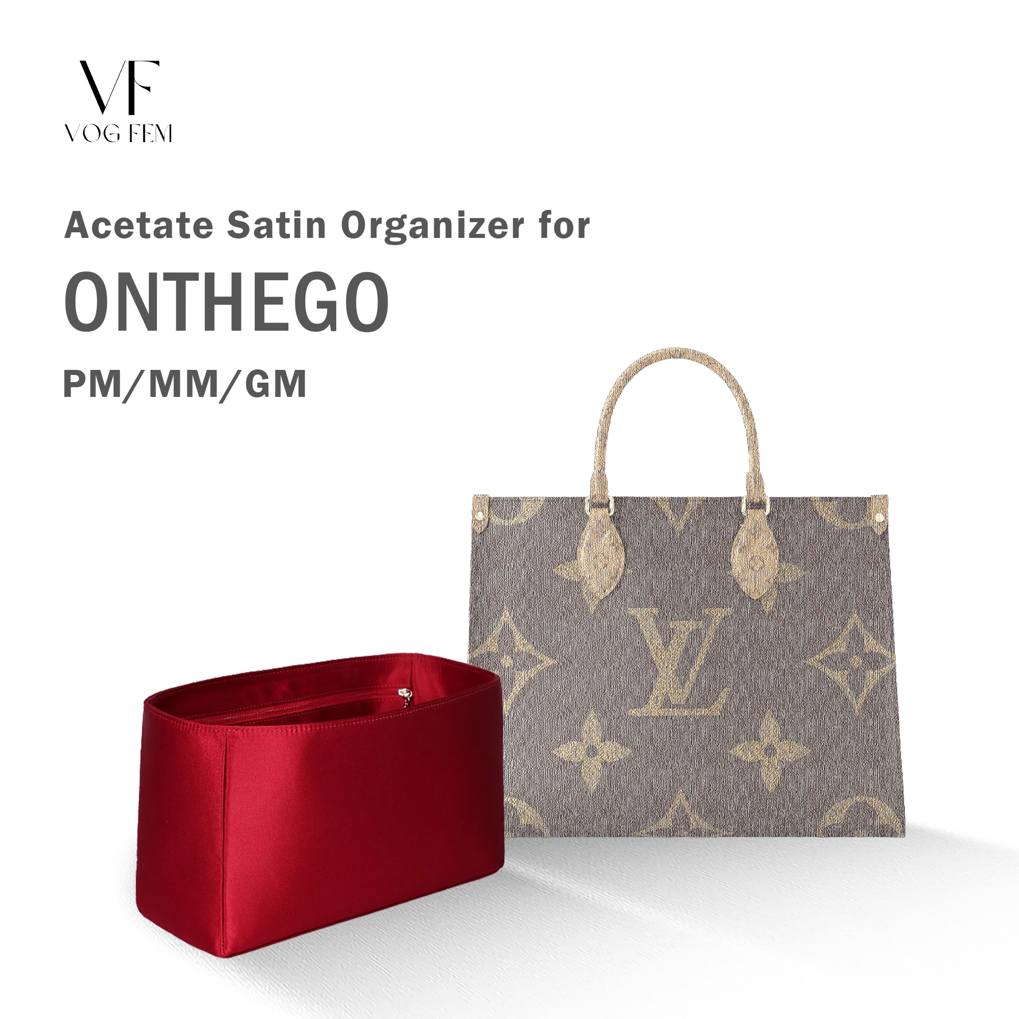 Acetate Satin Organizer for LV - Onthego