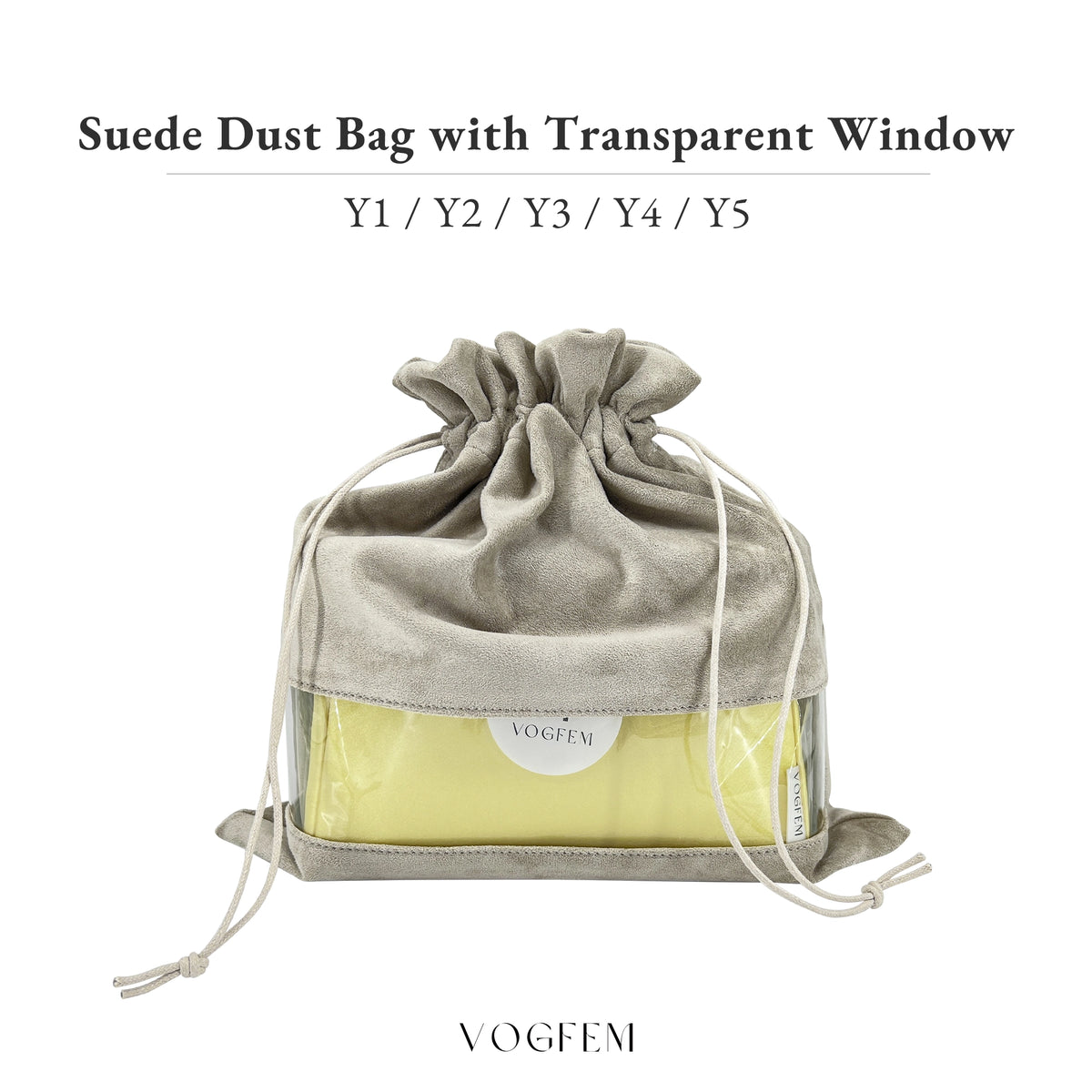 Suede Dust Bag with Transparent Window for Luxury Bag Storage