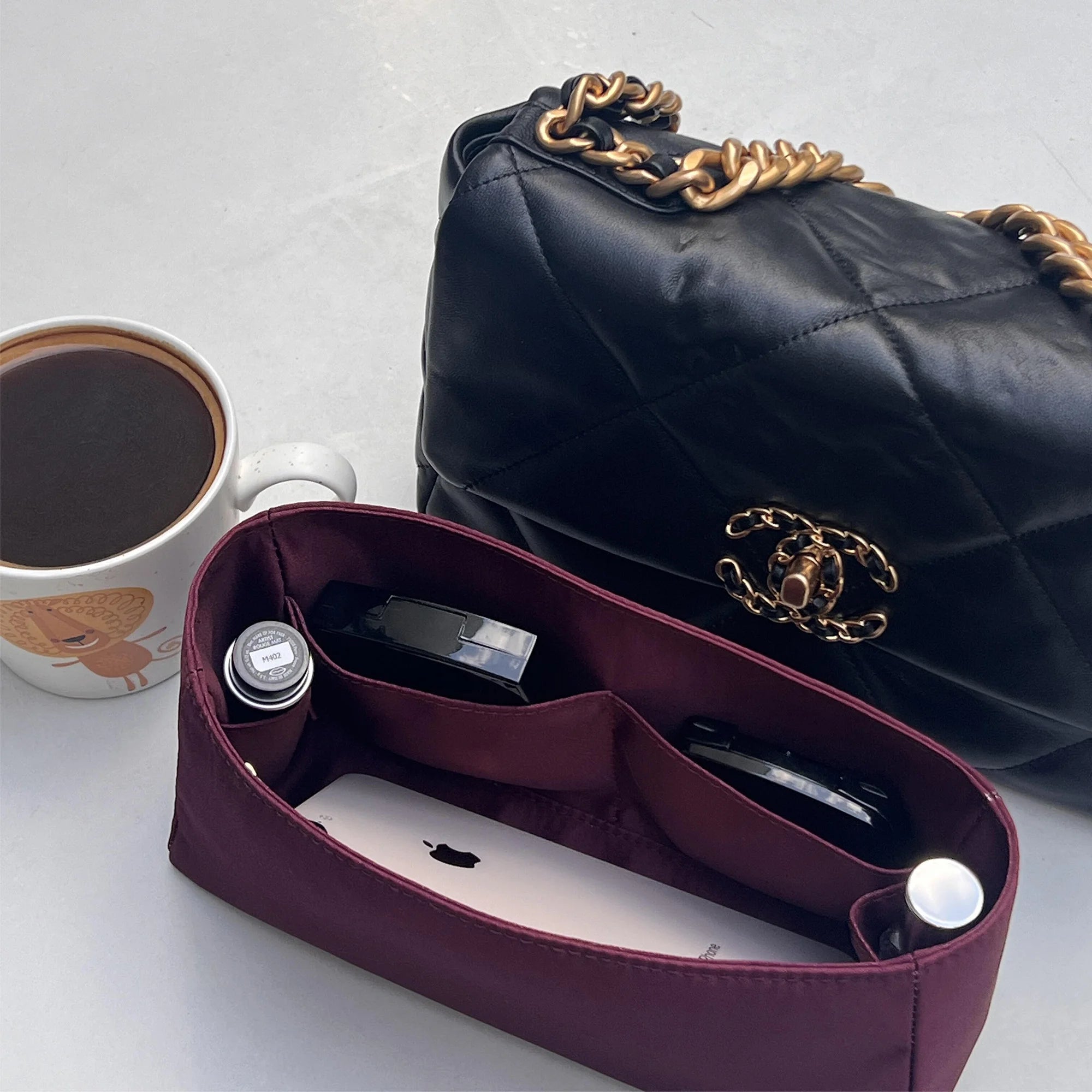 Acetate Satin Organizer for Chanel - 19 Bag