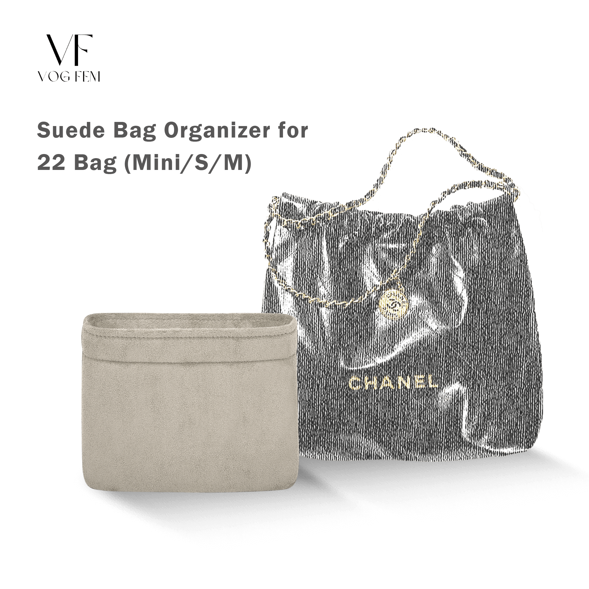 Suede Bag Organizer for Chanel - 22 Bag