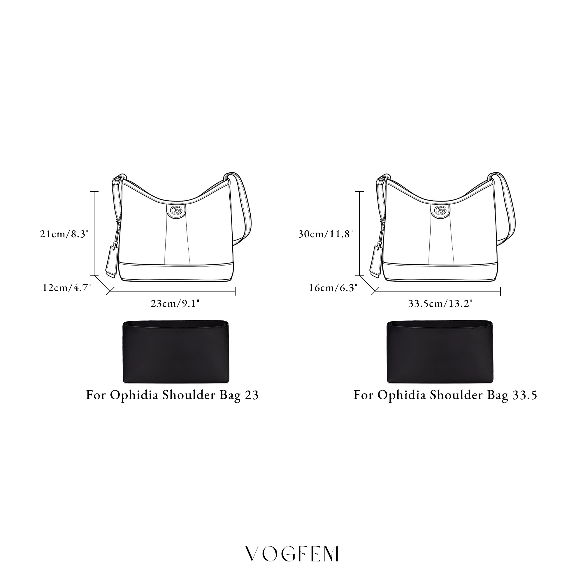 Acetate Satin Organizer for Gucci Ophidia Shoulder Bag