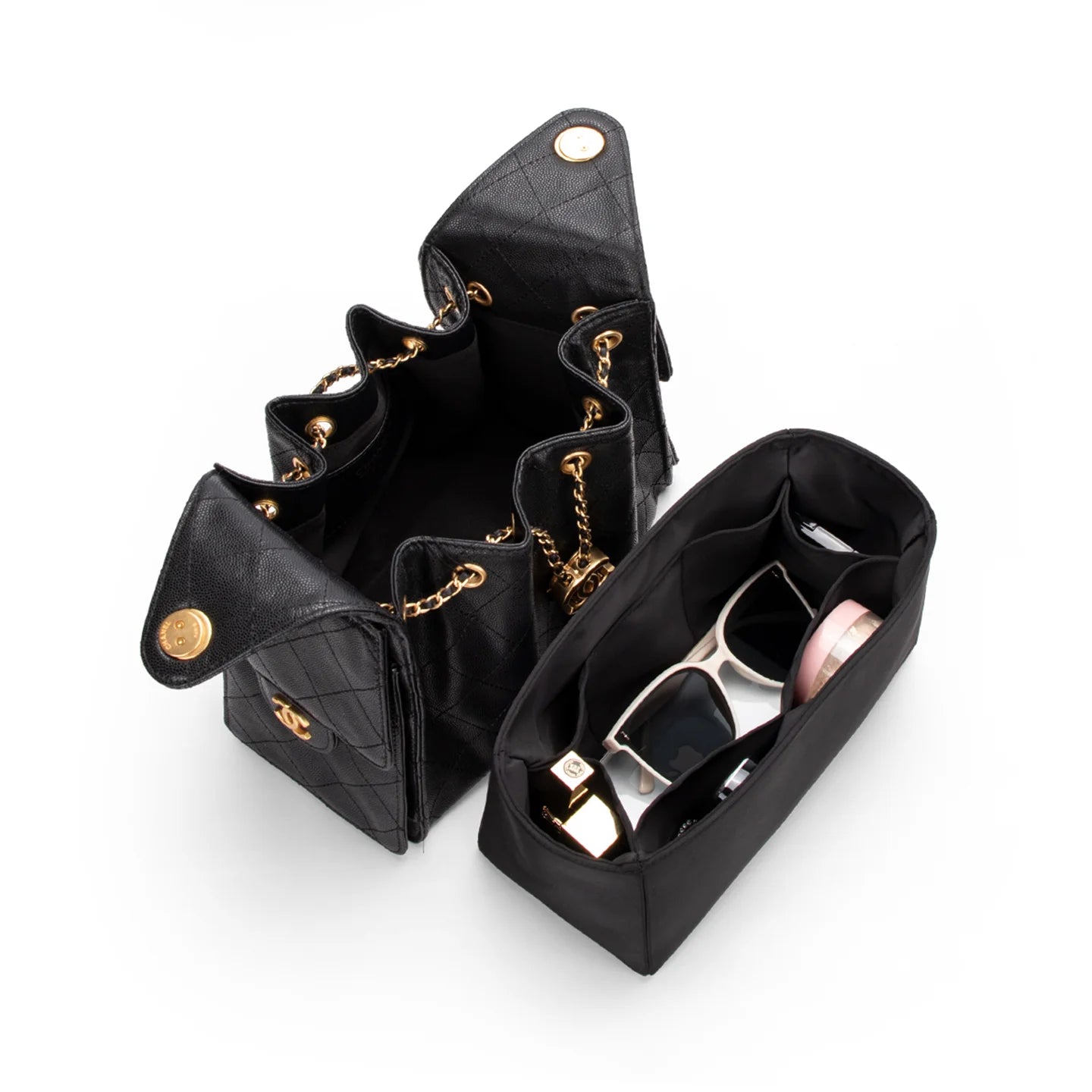 Acetate Satin Organizer for Chanel 25 Handbag