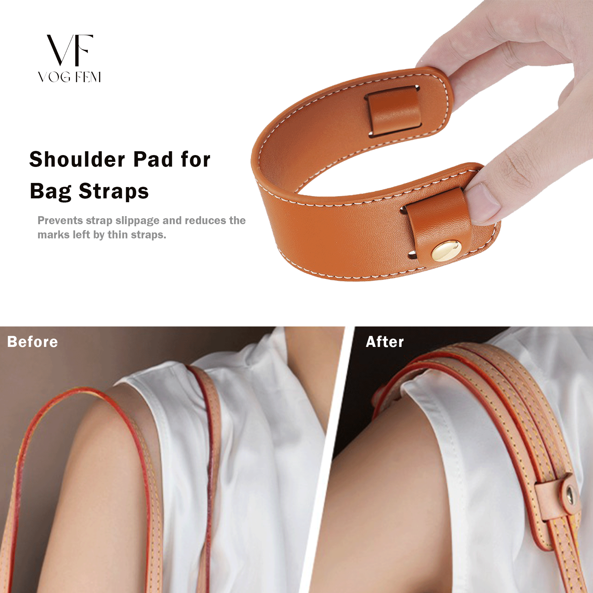 Shoulder Pad for Bag Straps - VVN Leather / PU