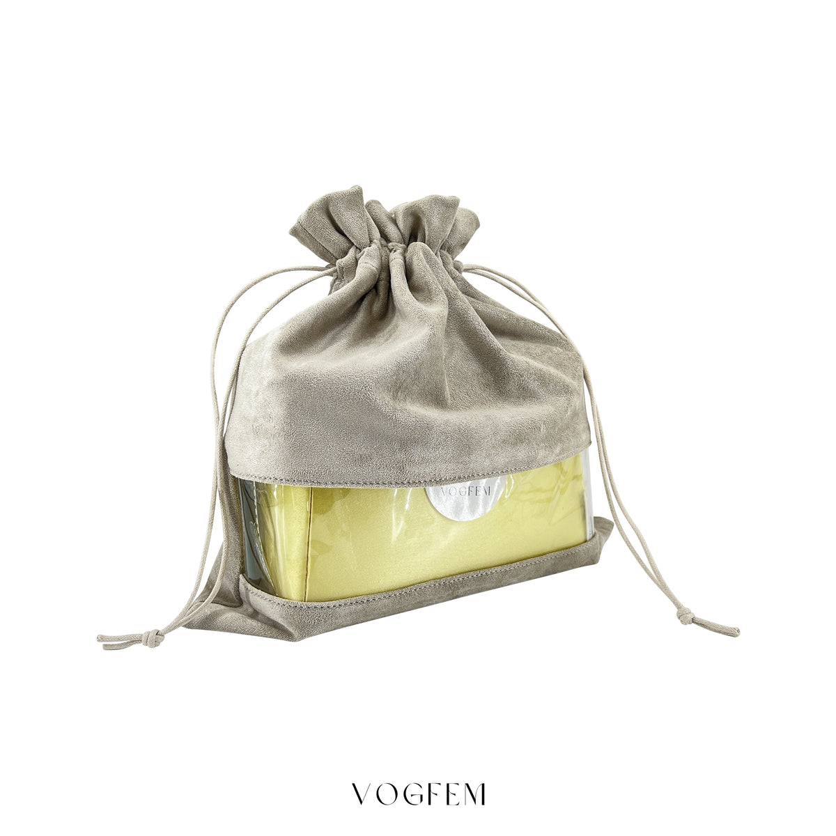 Suede Dust Bag with Transparent Window for Luxury Bag Storage