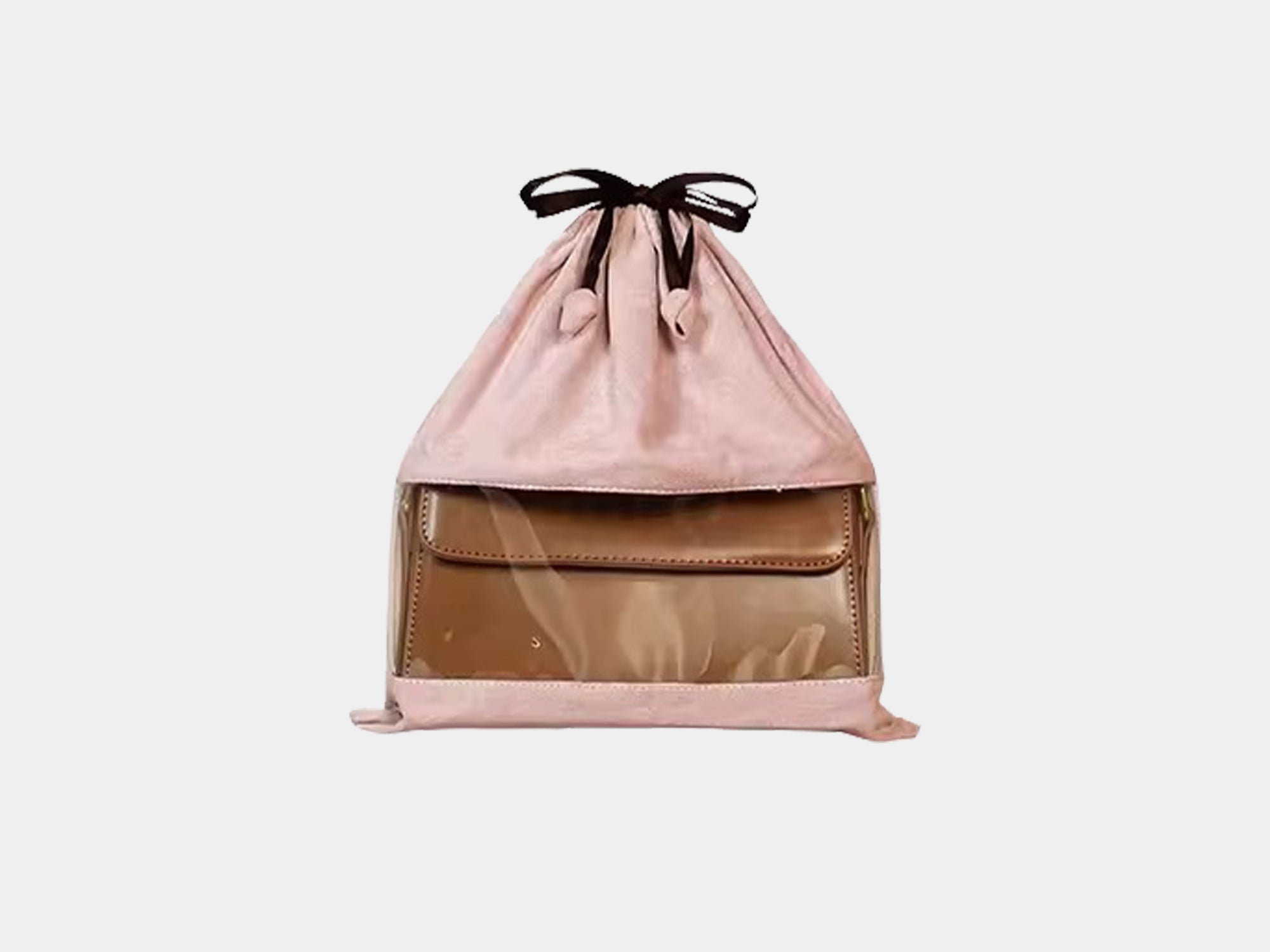 Suede Dust Bag with Transparent Window for Luxury Bag Storage