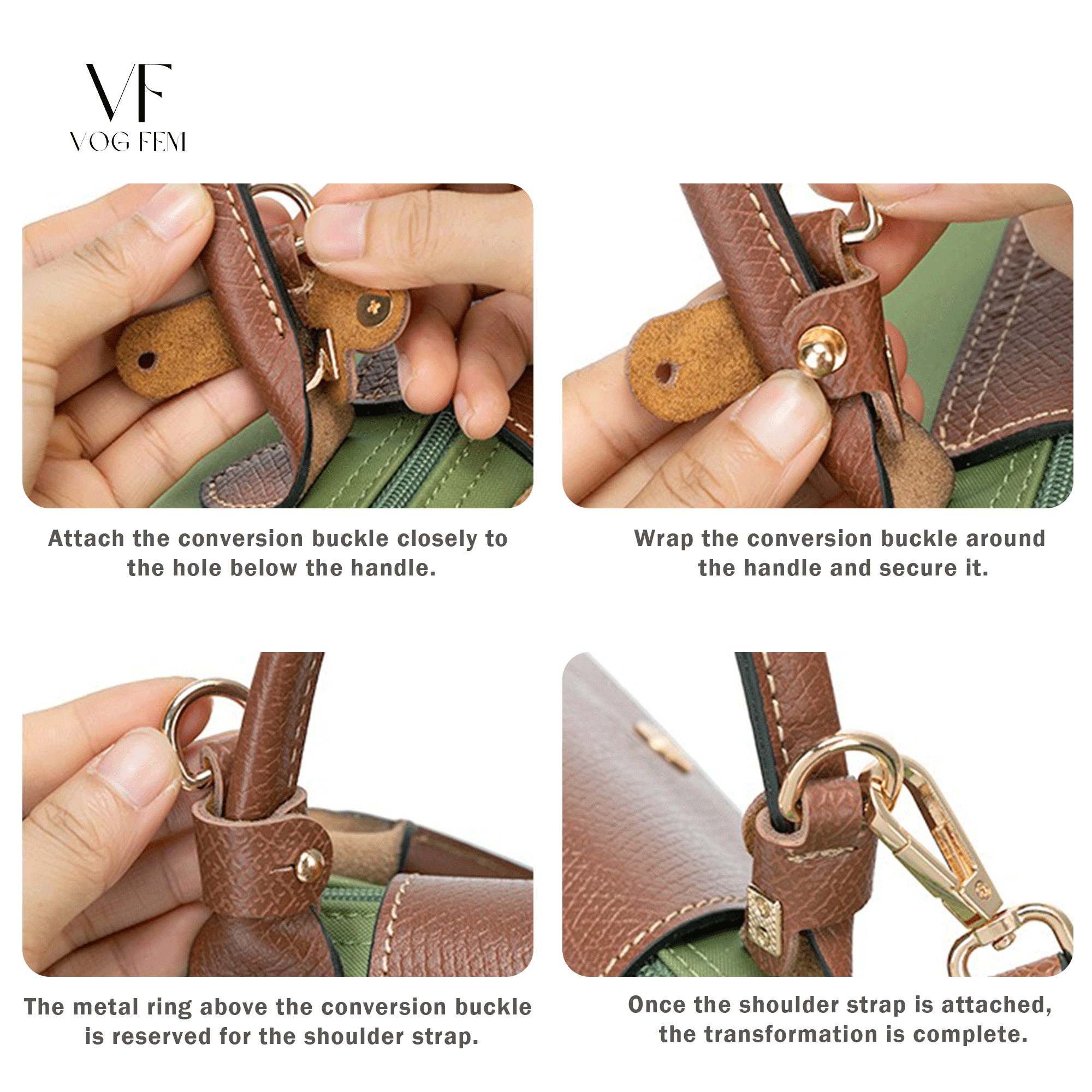 Longchamp Tote Makeover: Functional Shoulder Strap & Buckle Accessory