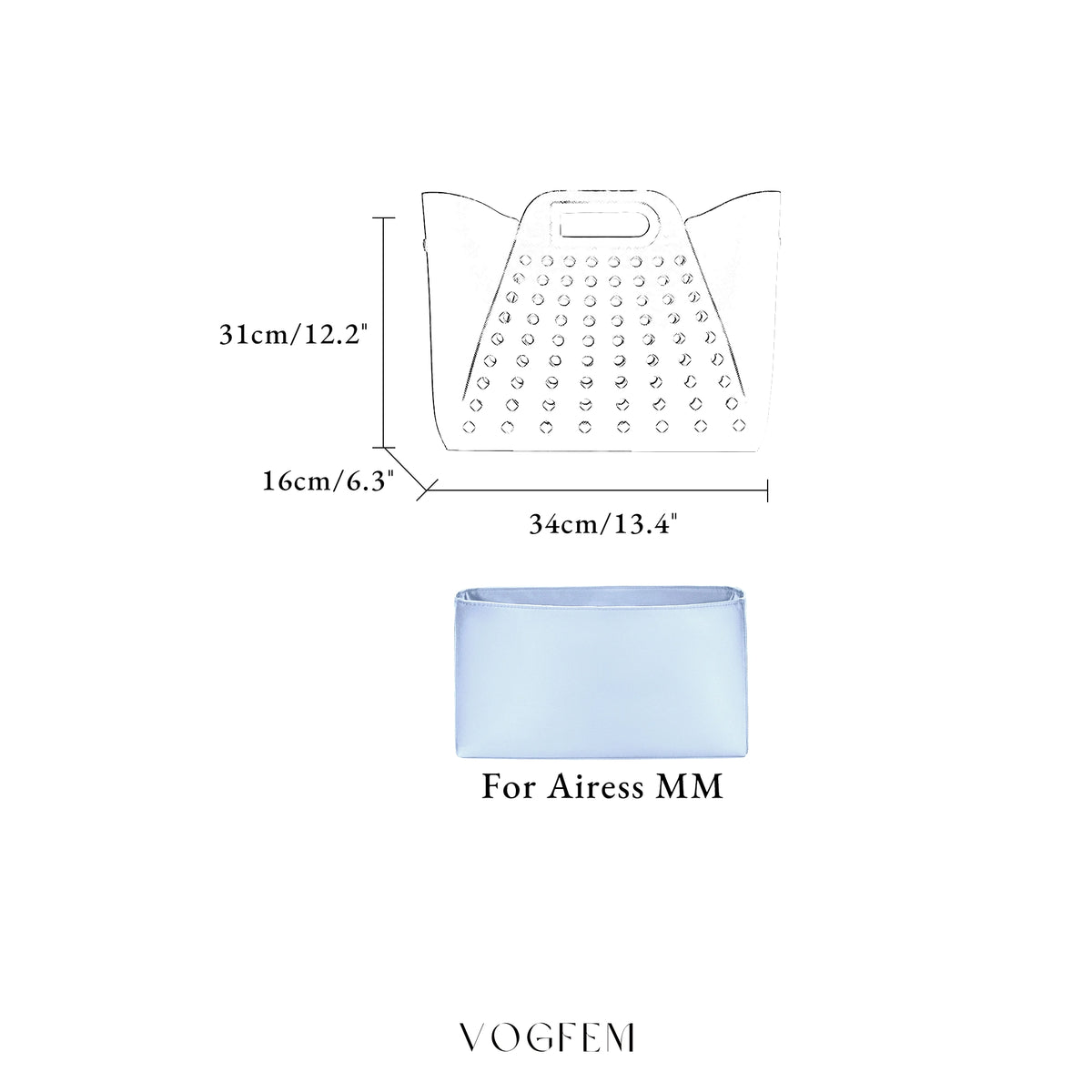 Acetate Satin Organizer for Delvaux Airess
