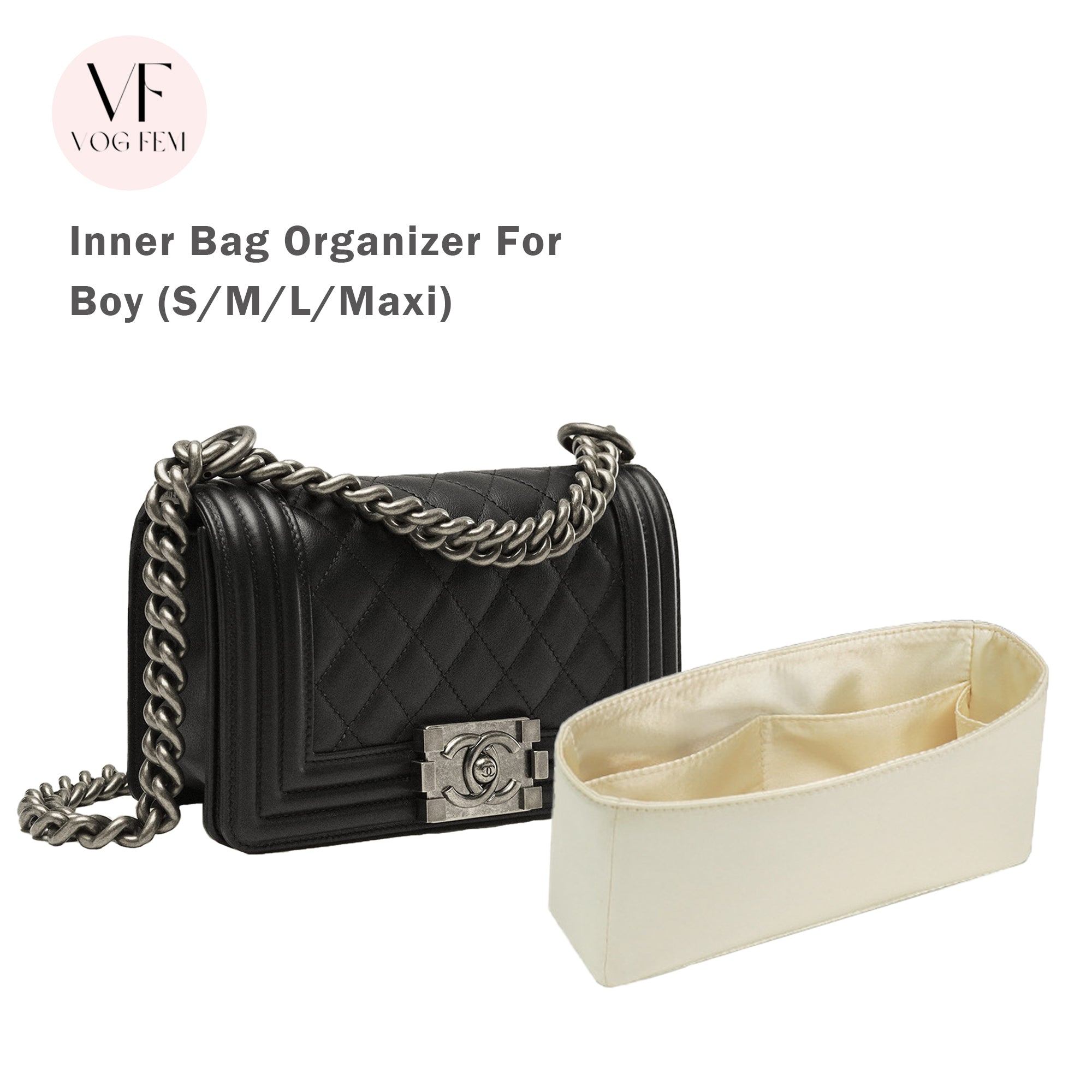 Satin Bag Organizer for Chanel - Boy - VogFem