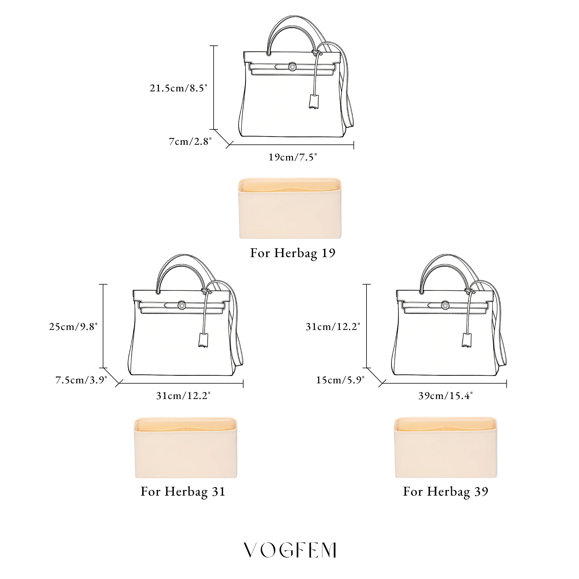 Form™ Acetate Satin Organizer for Hermes - Herbag