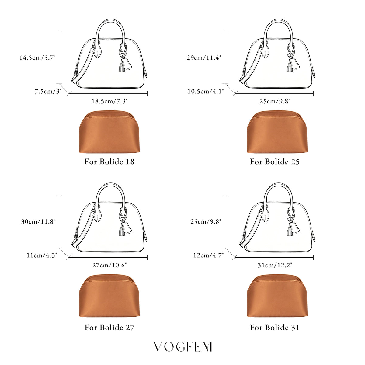 Classic Satin Organizer for Hermes - Bolide