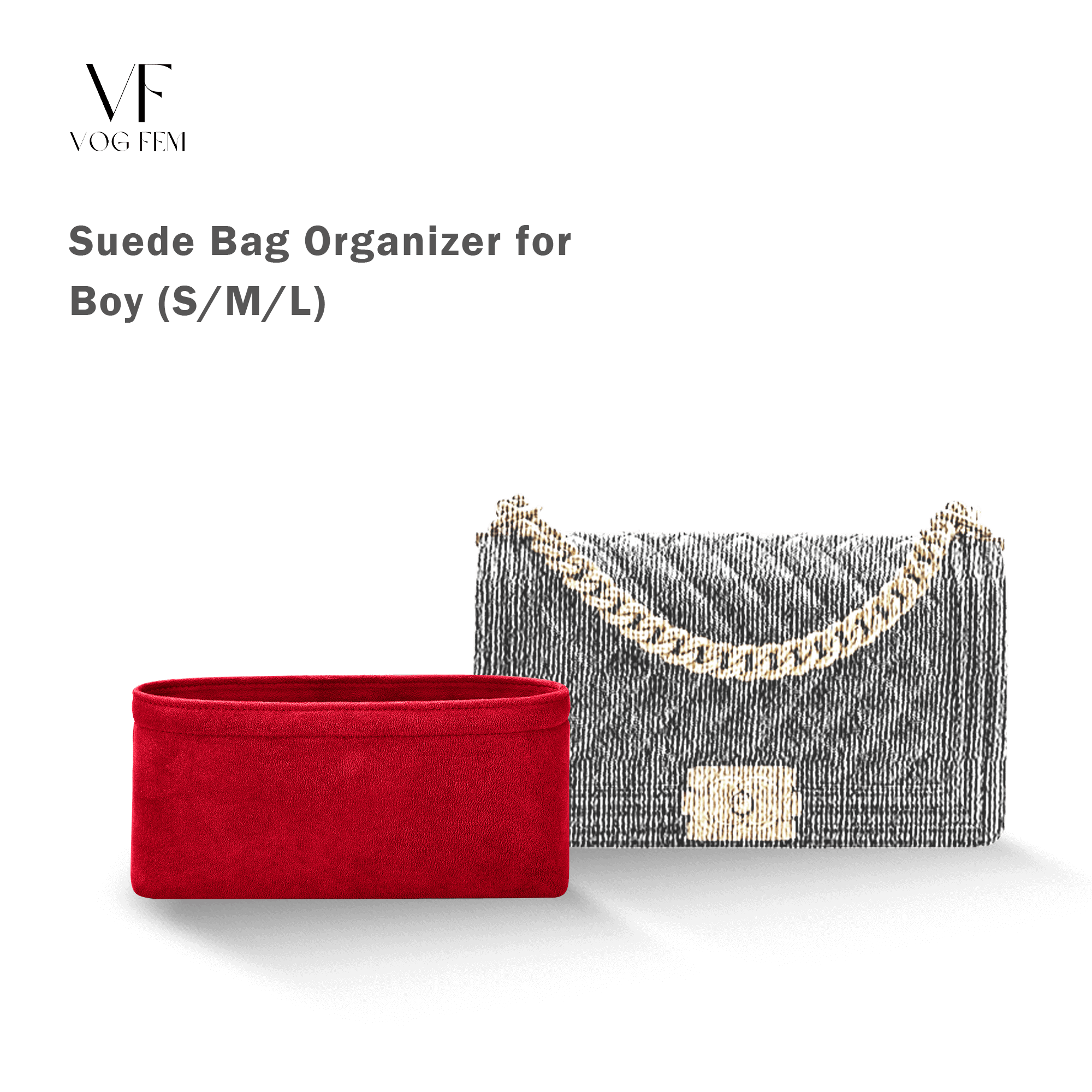 Suede Bag Organizer for Chanel - Boy