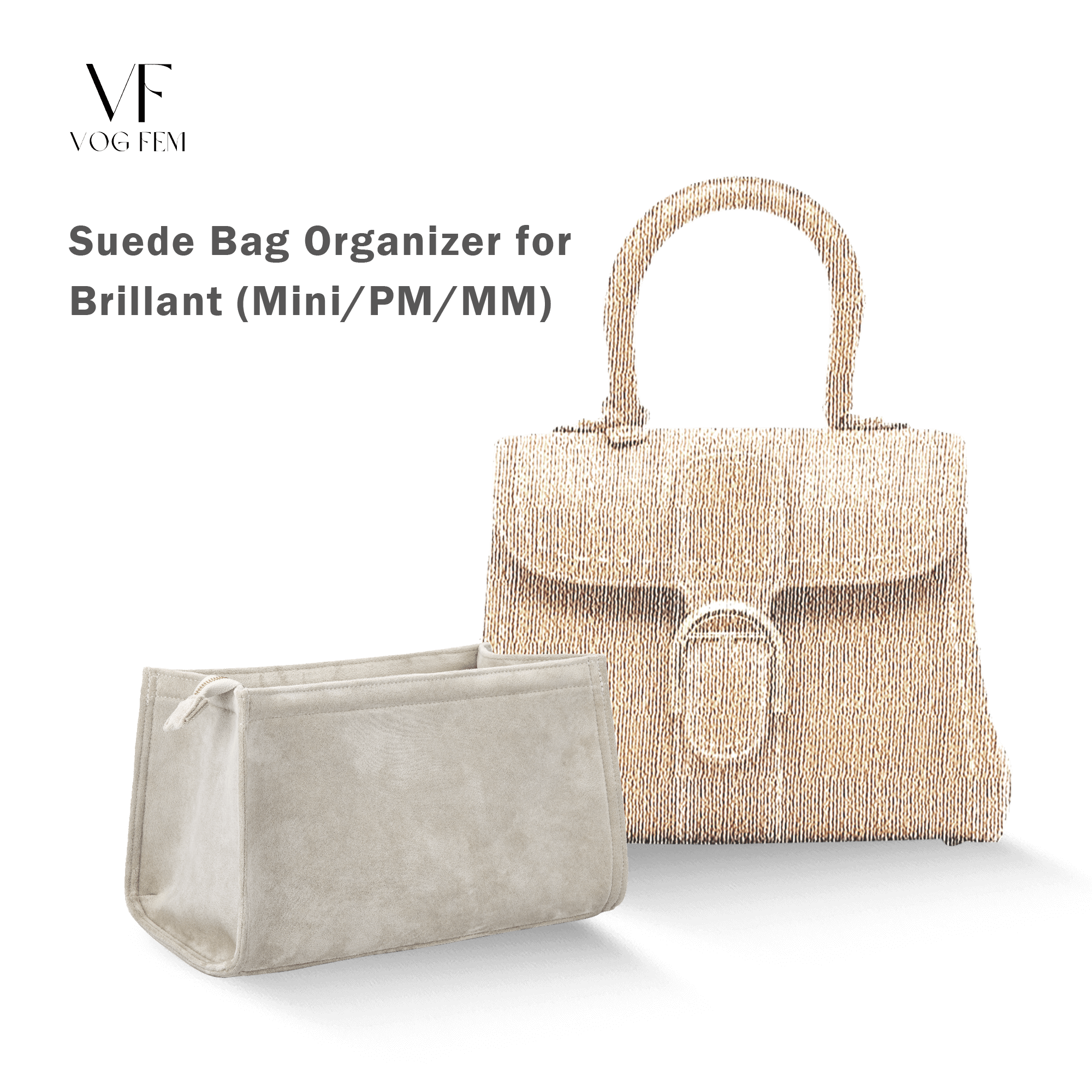 Suede Bag Organizer for DELVAUX - Brillant