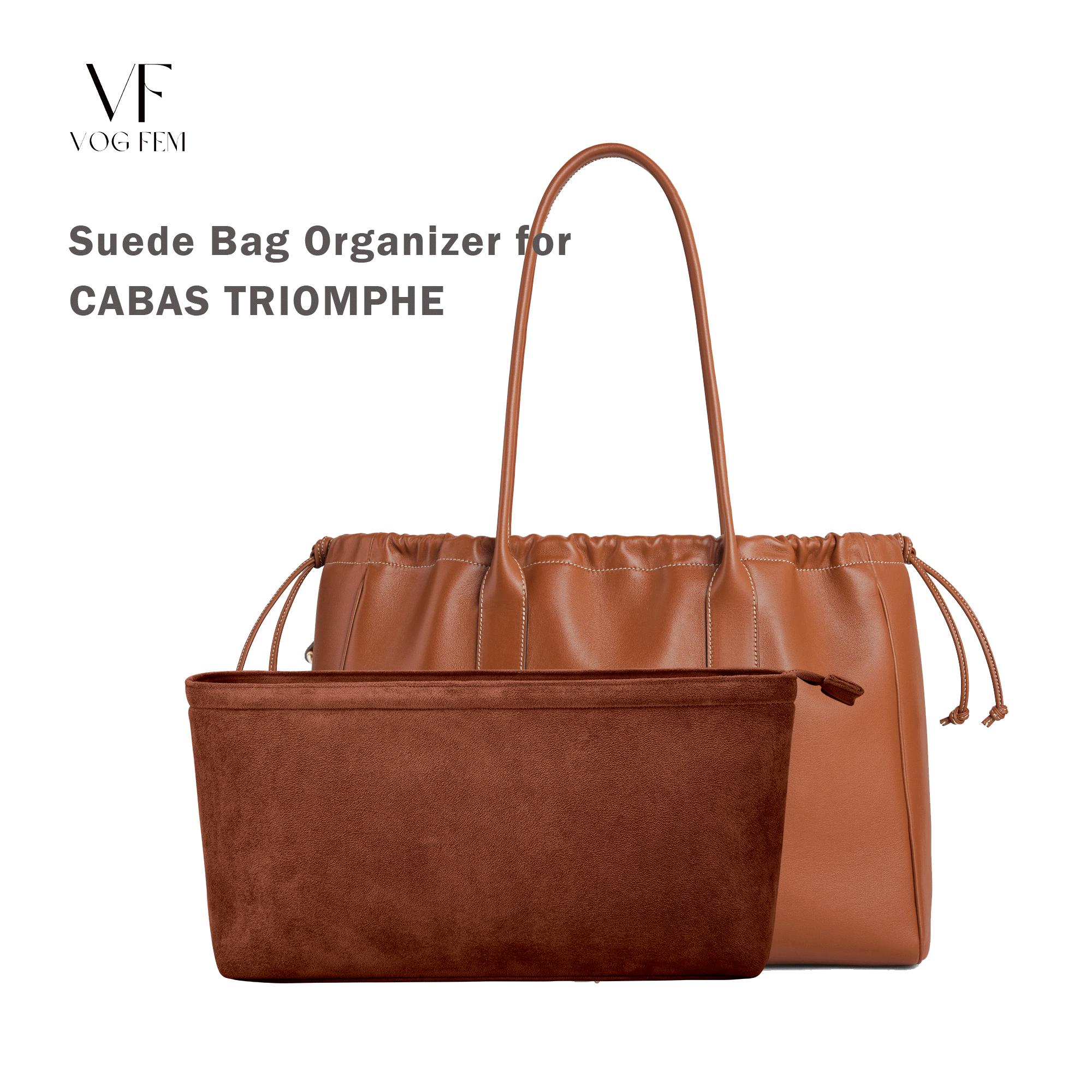 Suede Bag Organizer for CELINE - CABAS TRIOMPHE