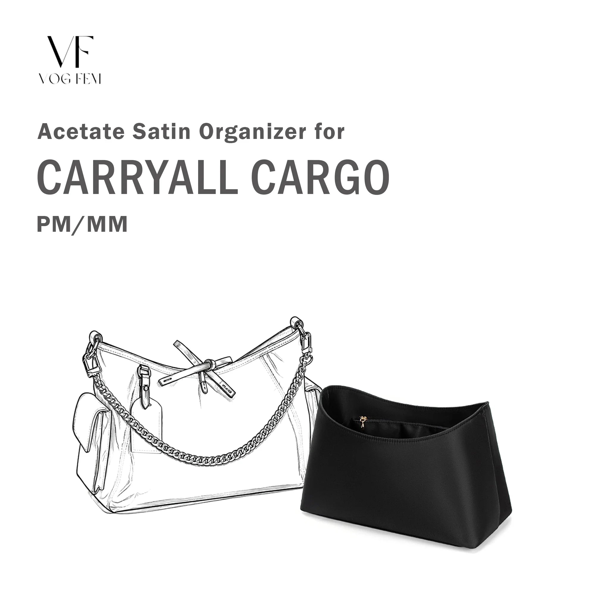 Acetate Satin Organizer for LV - Carryall Cargo