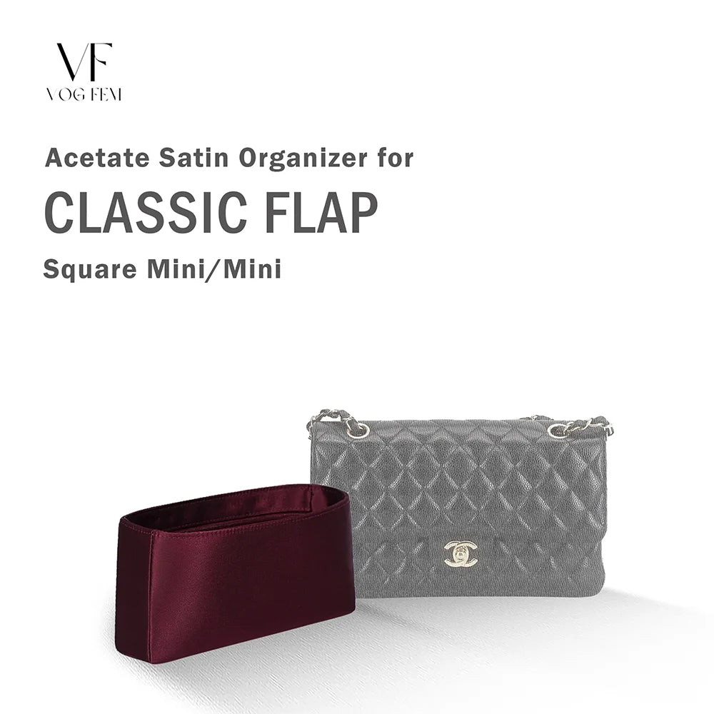 Acetate Satin Organizer for Chanel - Classic Flap (Square/Mini)