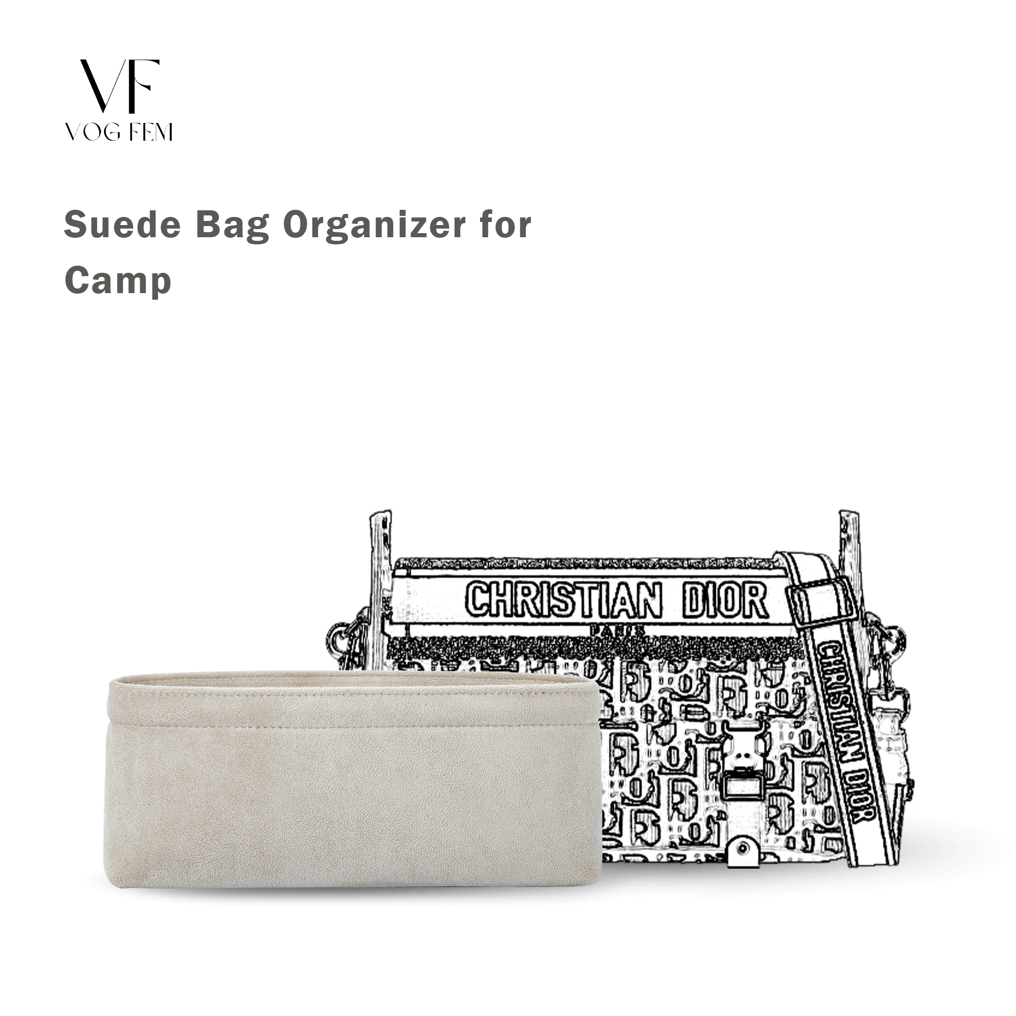 Suede Bag Organizer for Dior - Camp