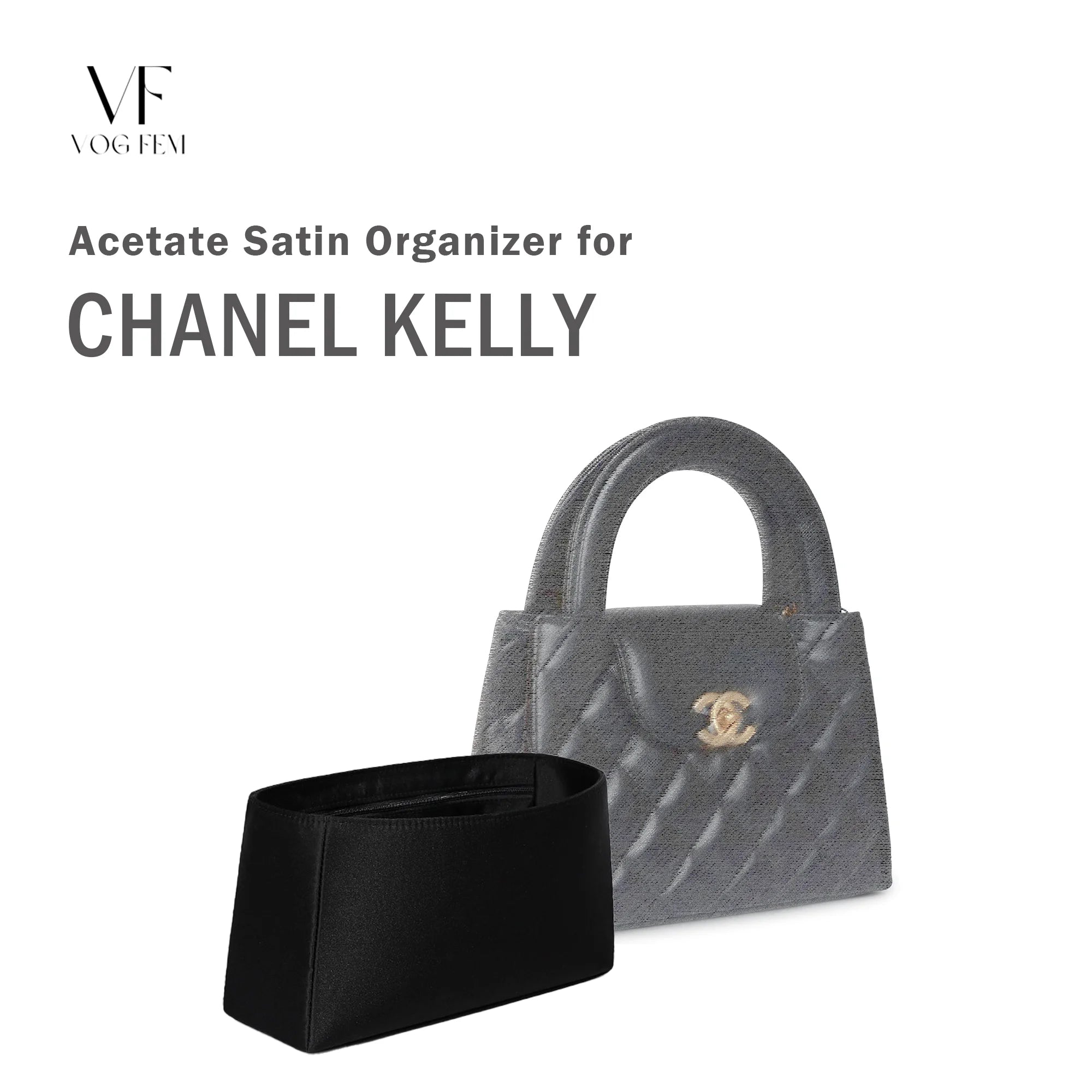 Acetate Satin Organizer for Chanel Kelly Mini