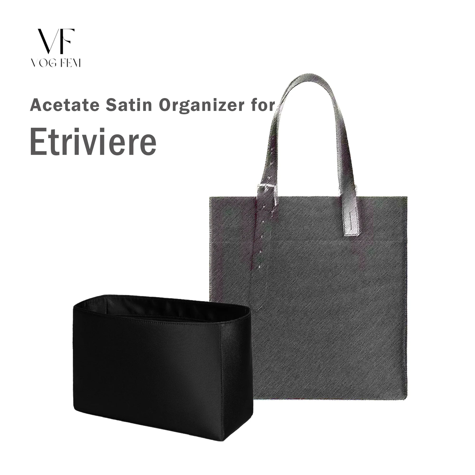 Acetate Satin Organizer for Hermes Etriviere Shopping Bag