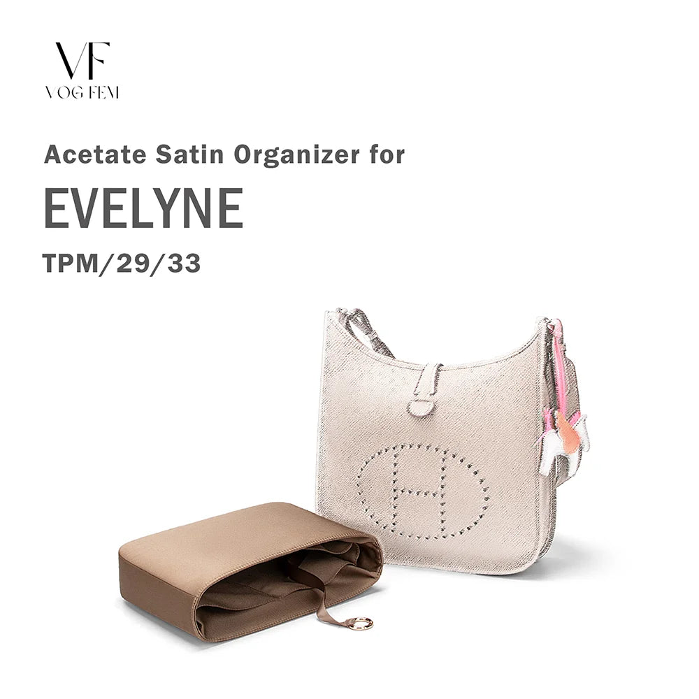 Acetate Satin Organizer for Hermes Evelyne
