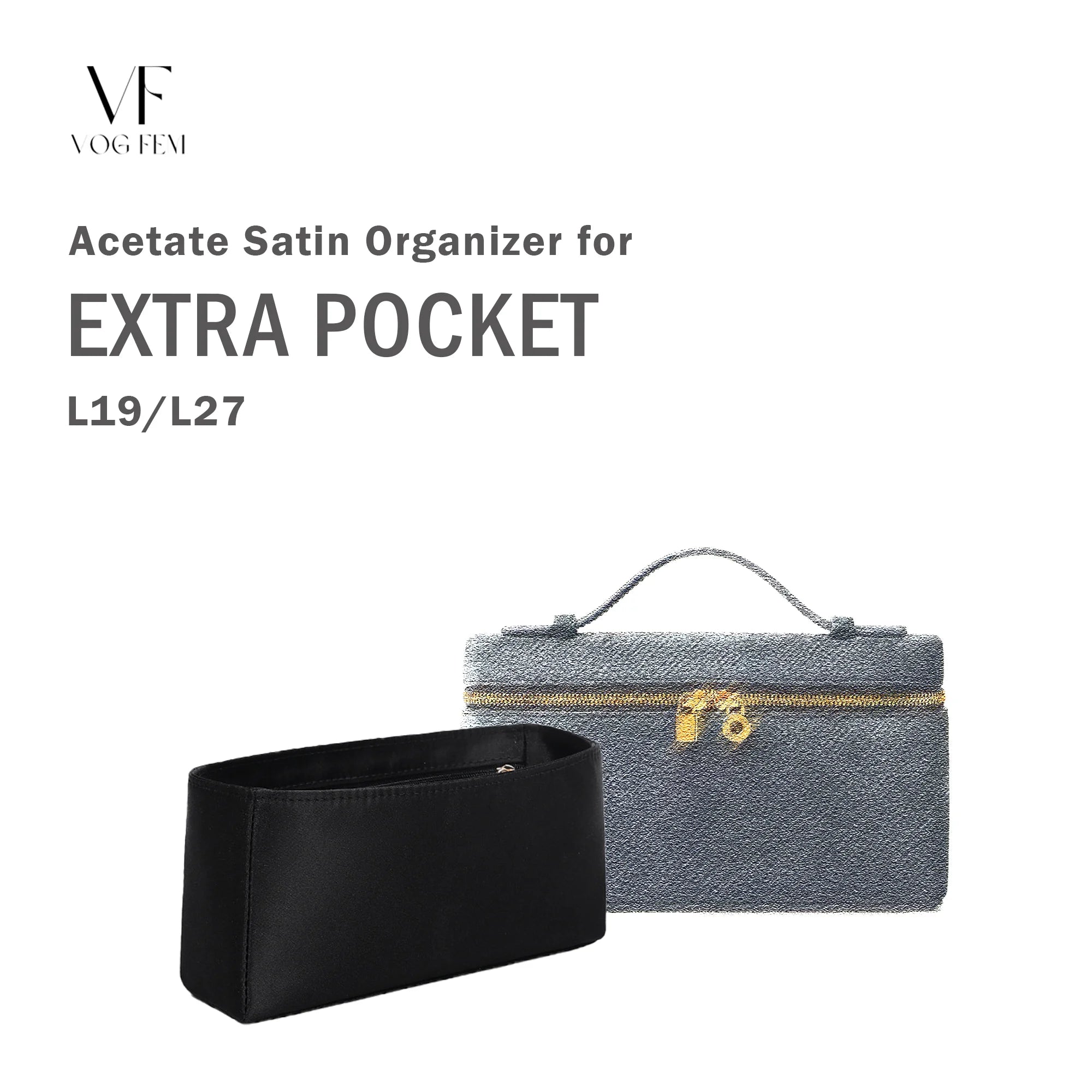 Acetate Satin Organizer for Loro Piana Extra Pocket