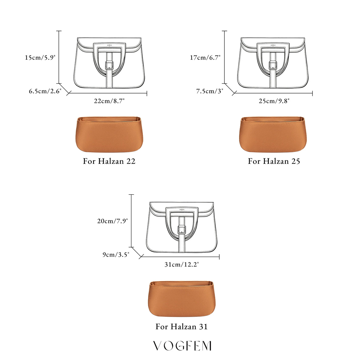 Classic Satin Organizer for Hermes - Halzan