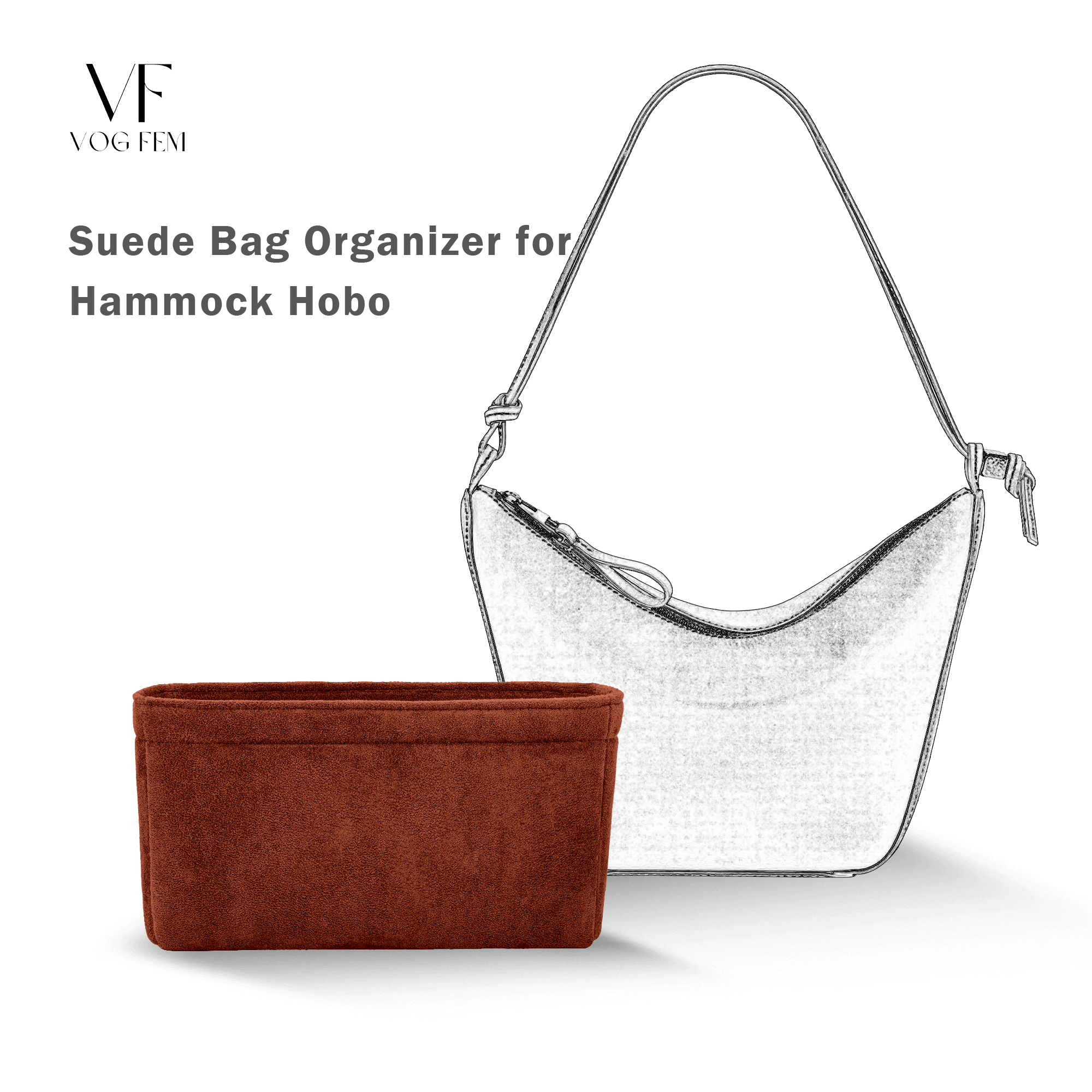 Suede Bag Organizer for LOEWE - Hammock Hobo